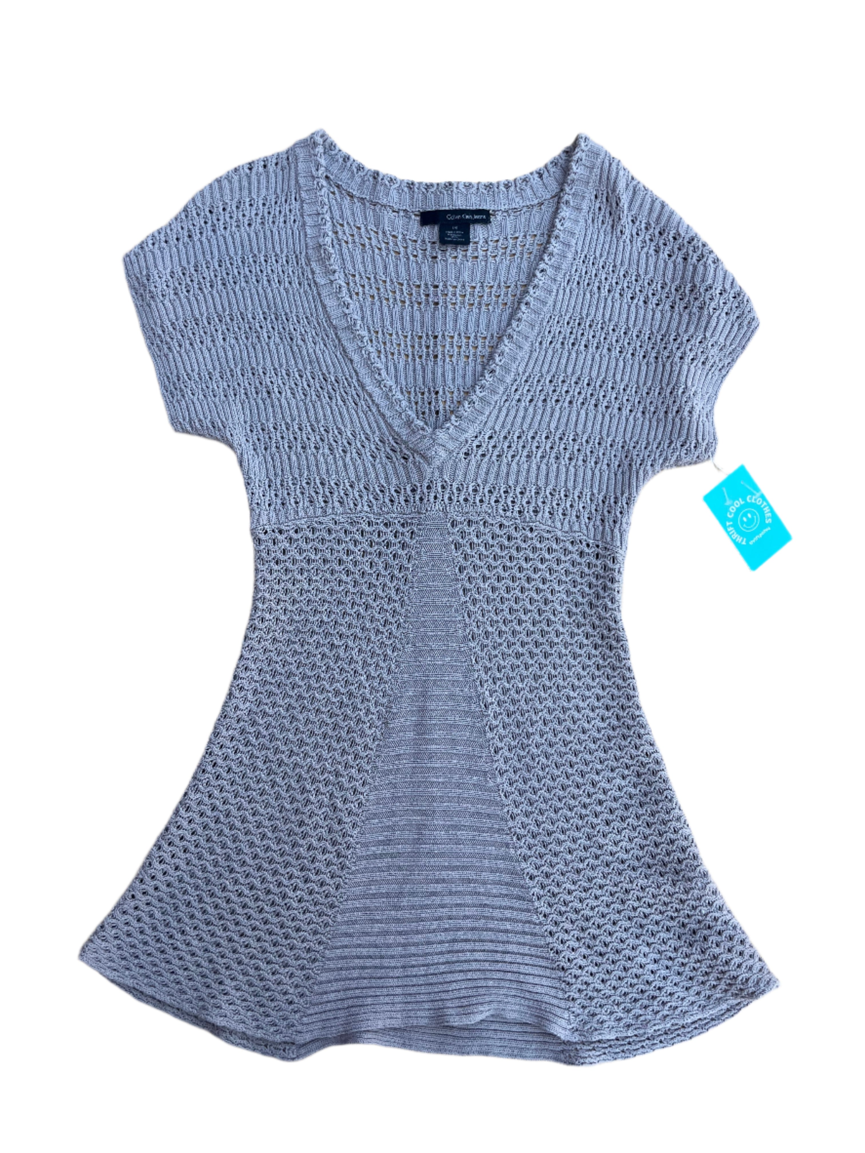gray calvin klein knit dress, large