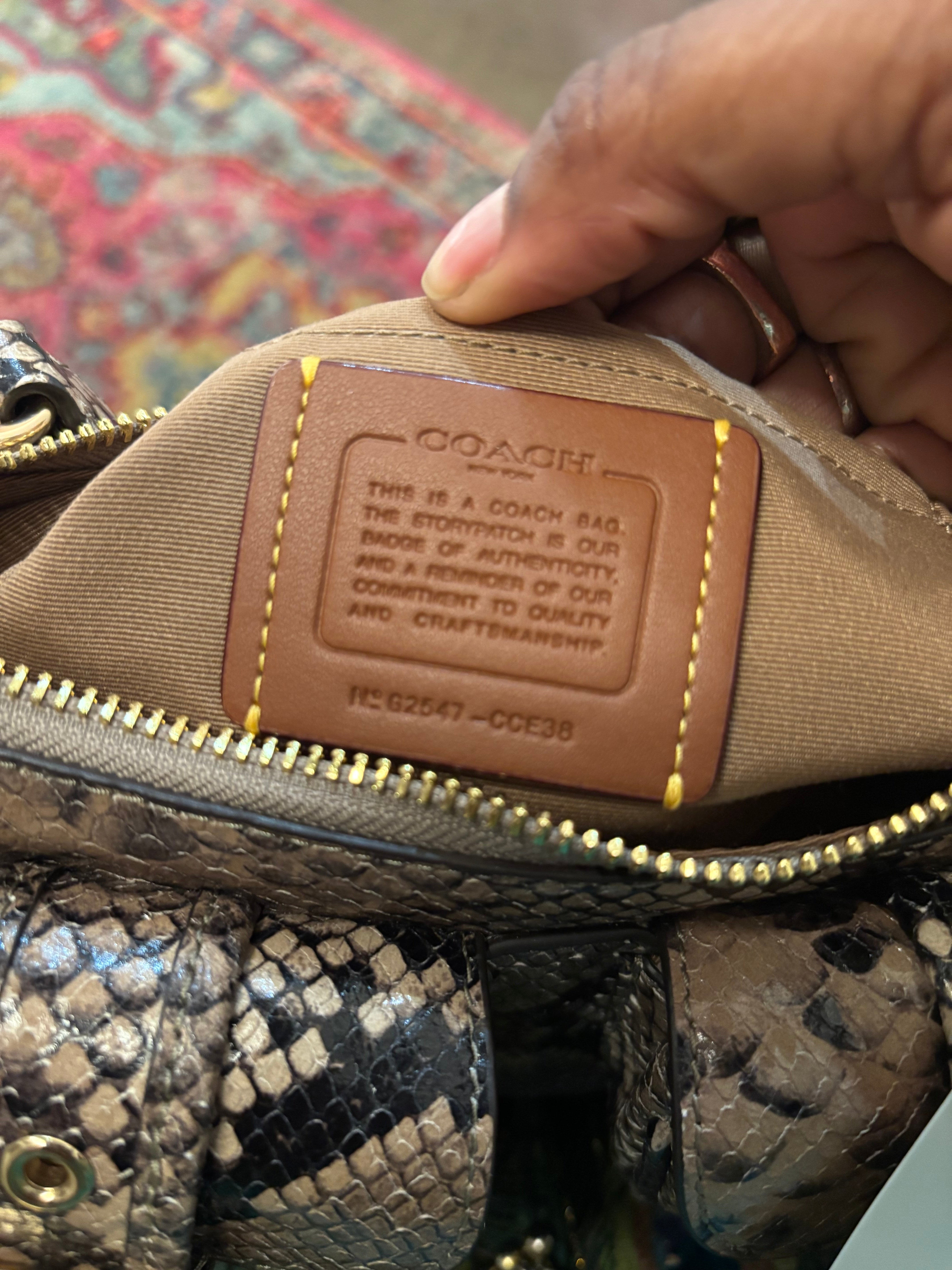 tan black COACH snakeskin purse no G2547-CCE38