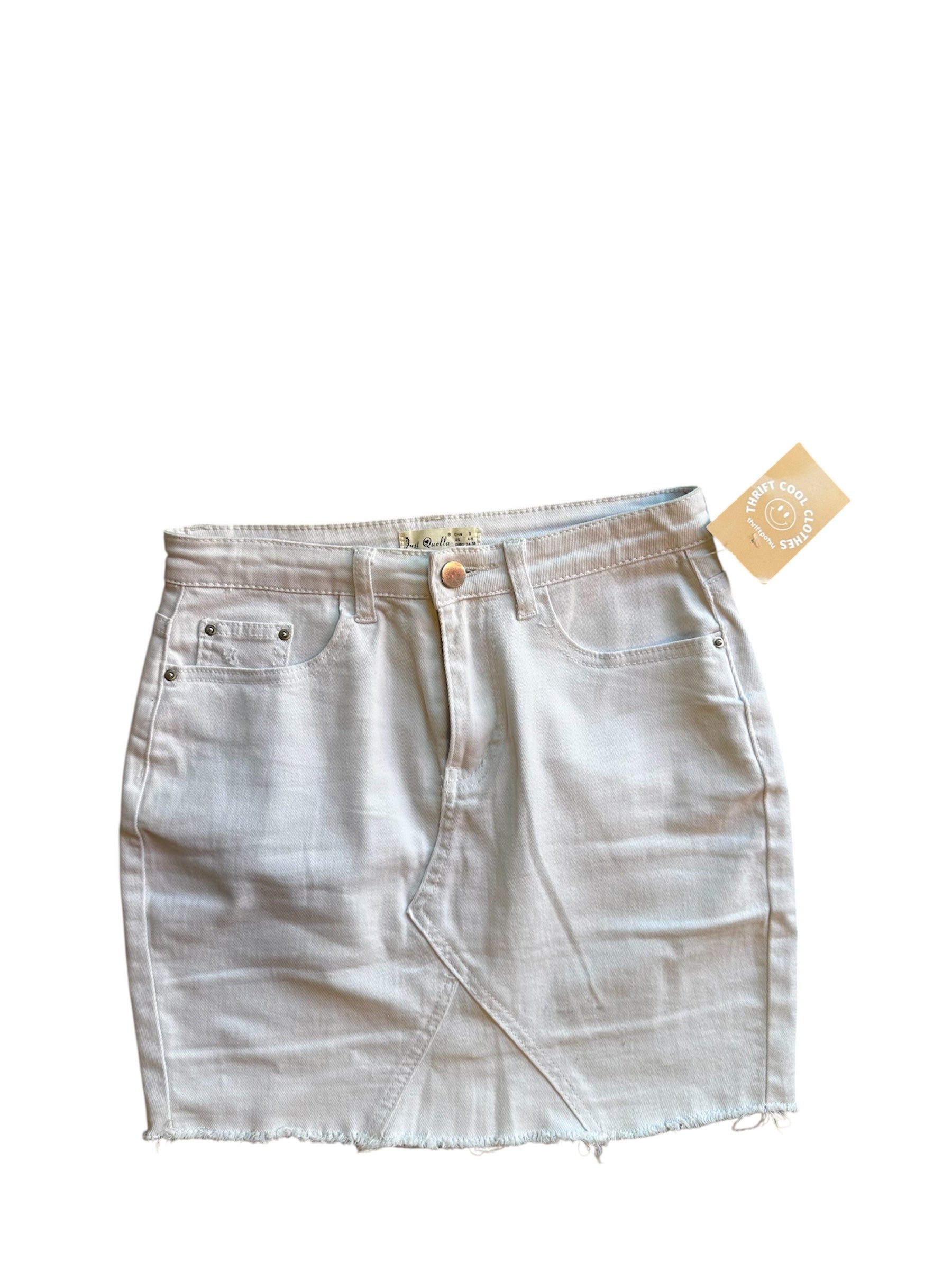 white just quella denim mini skirt, 4-6