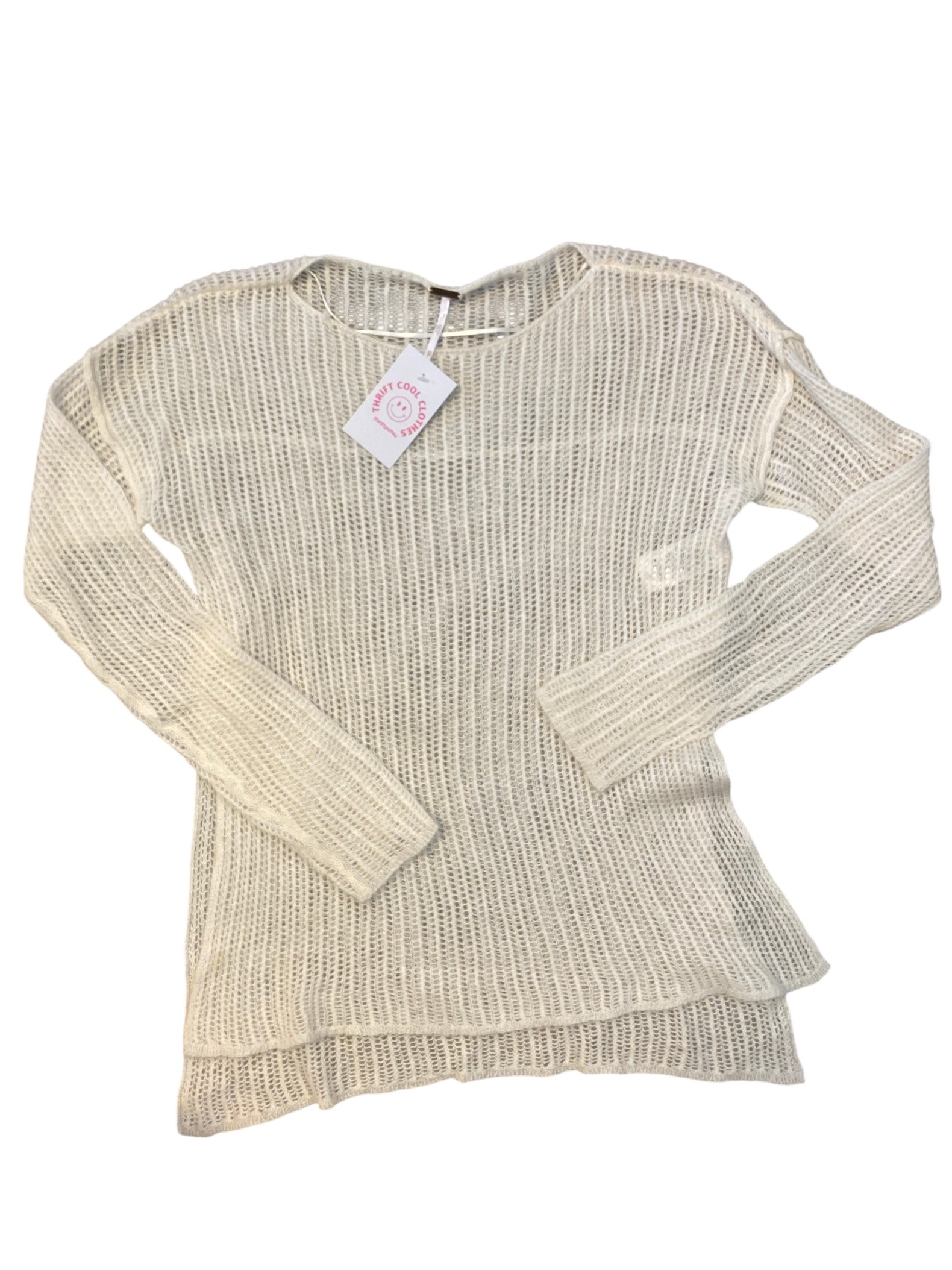 cream free people loose knit sweater, xs