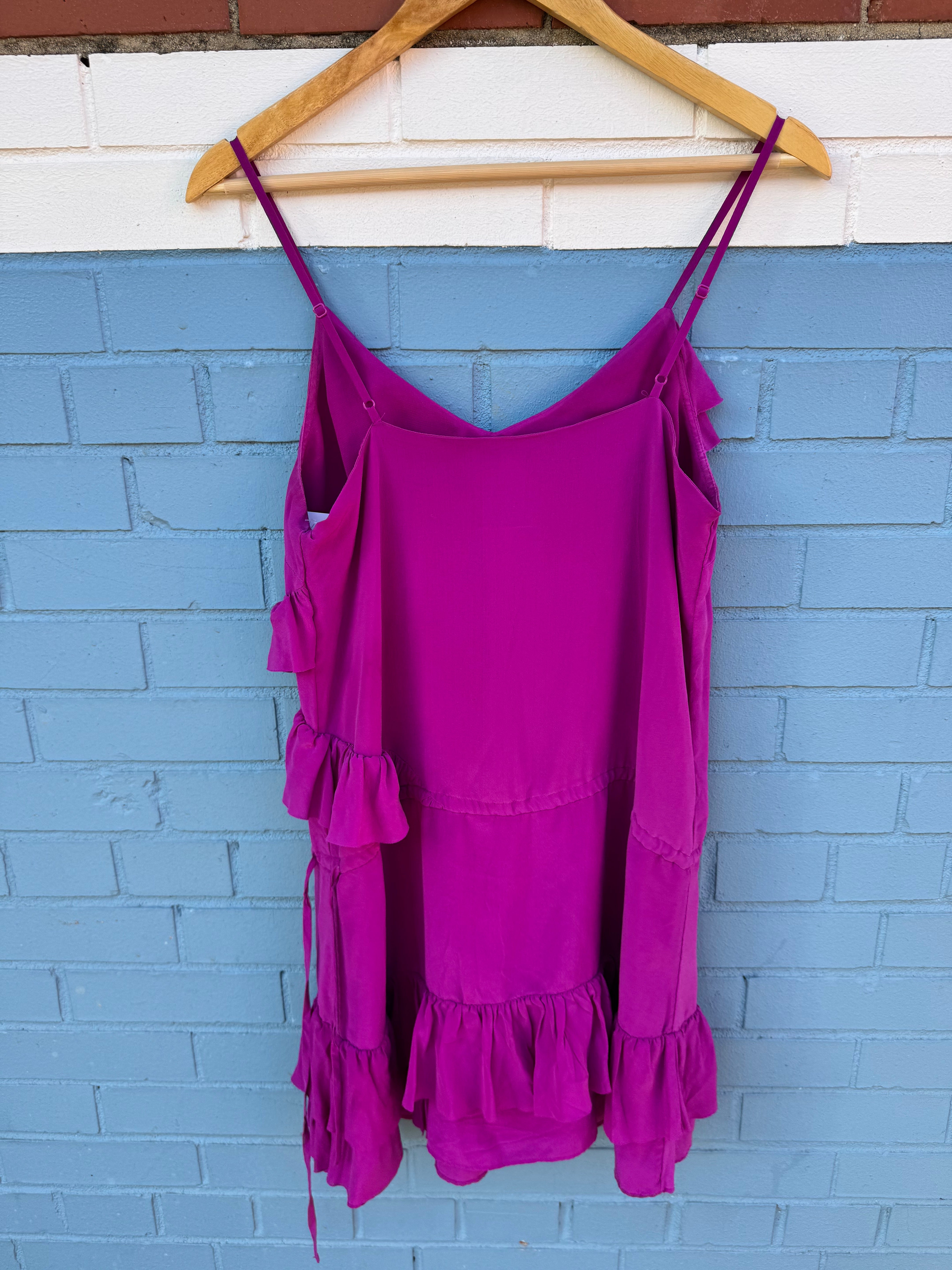 Magenta Banana republic ruffle dress, S