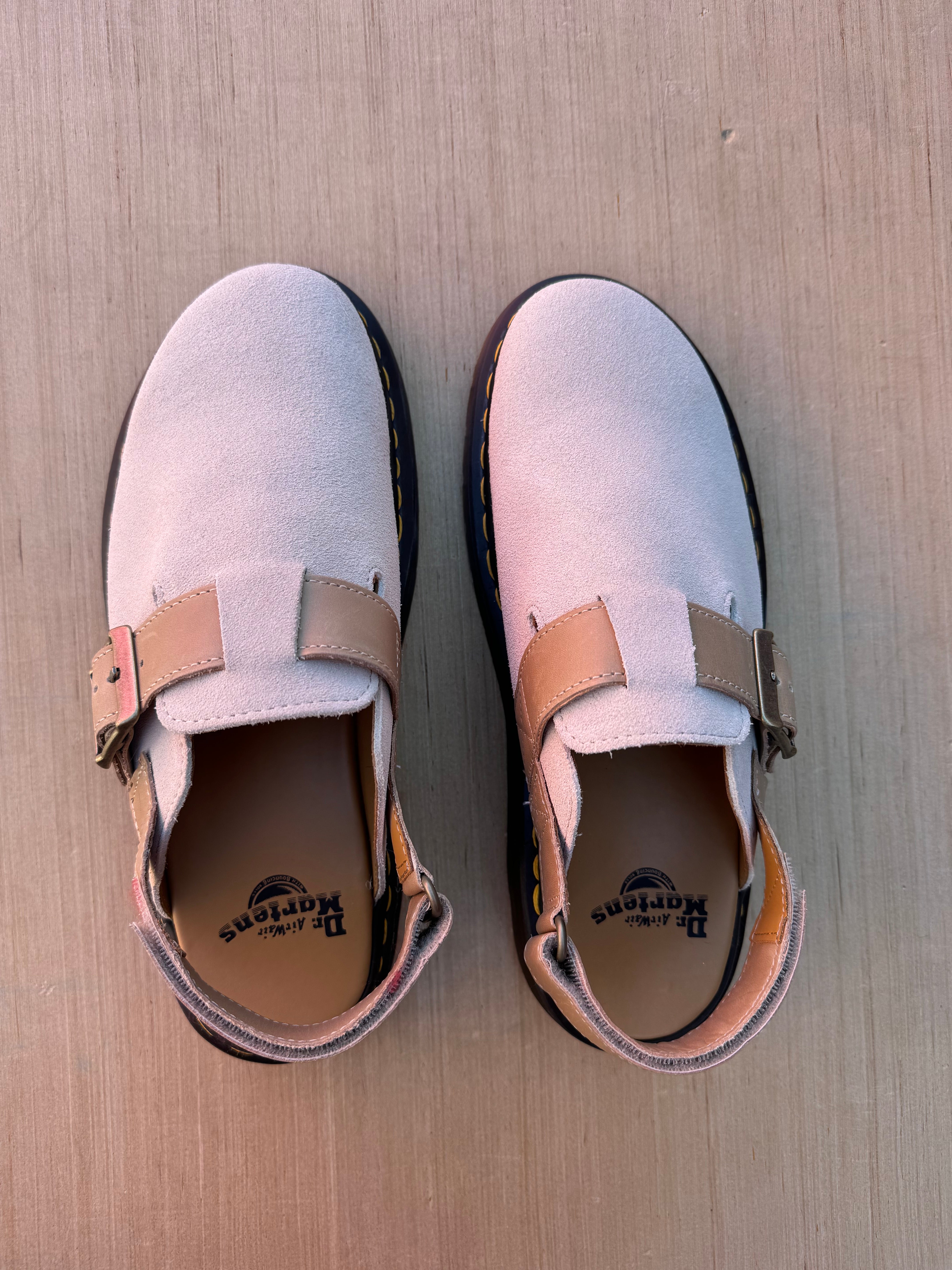 Beige Dr martens clogs, 10 women’s (in like new condition)