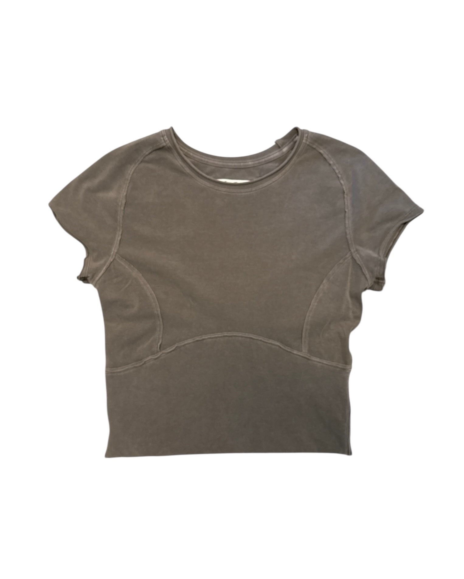 gray free people fitted seam tee, m