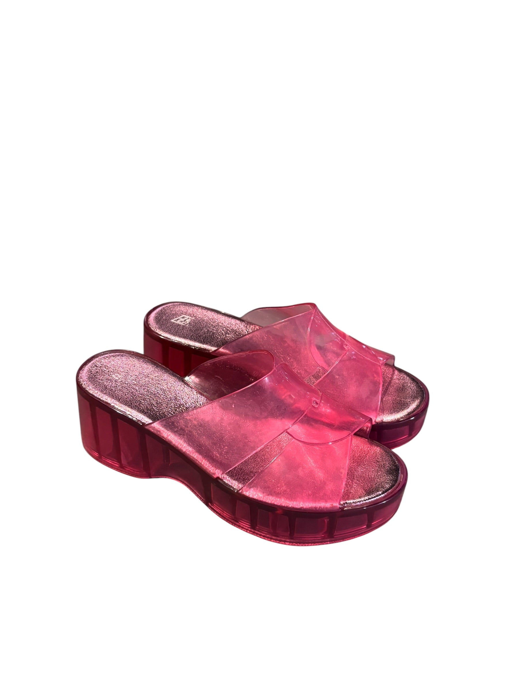 pink jeffrey campbell platform jellies, 7