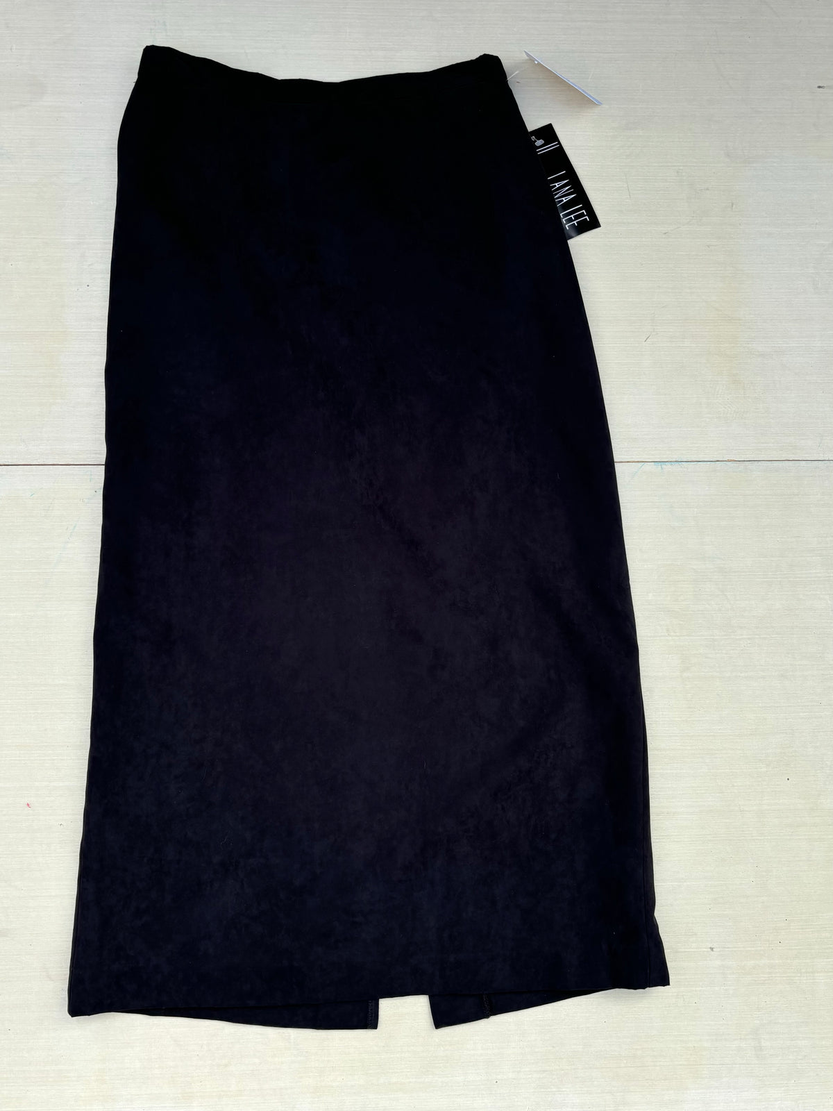 black lana lee DEADSTOCK suede ish skirt, 12