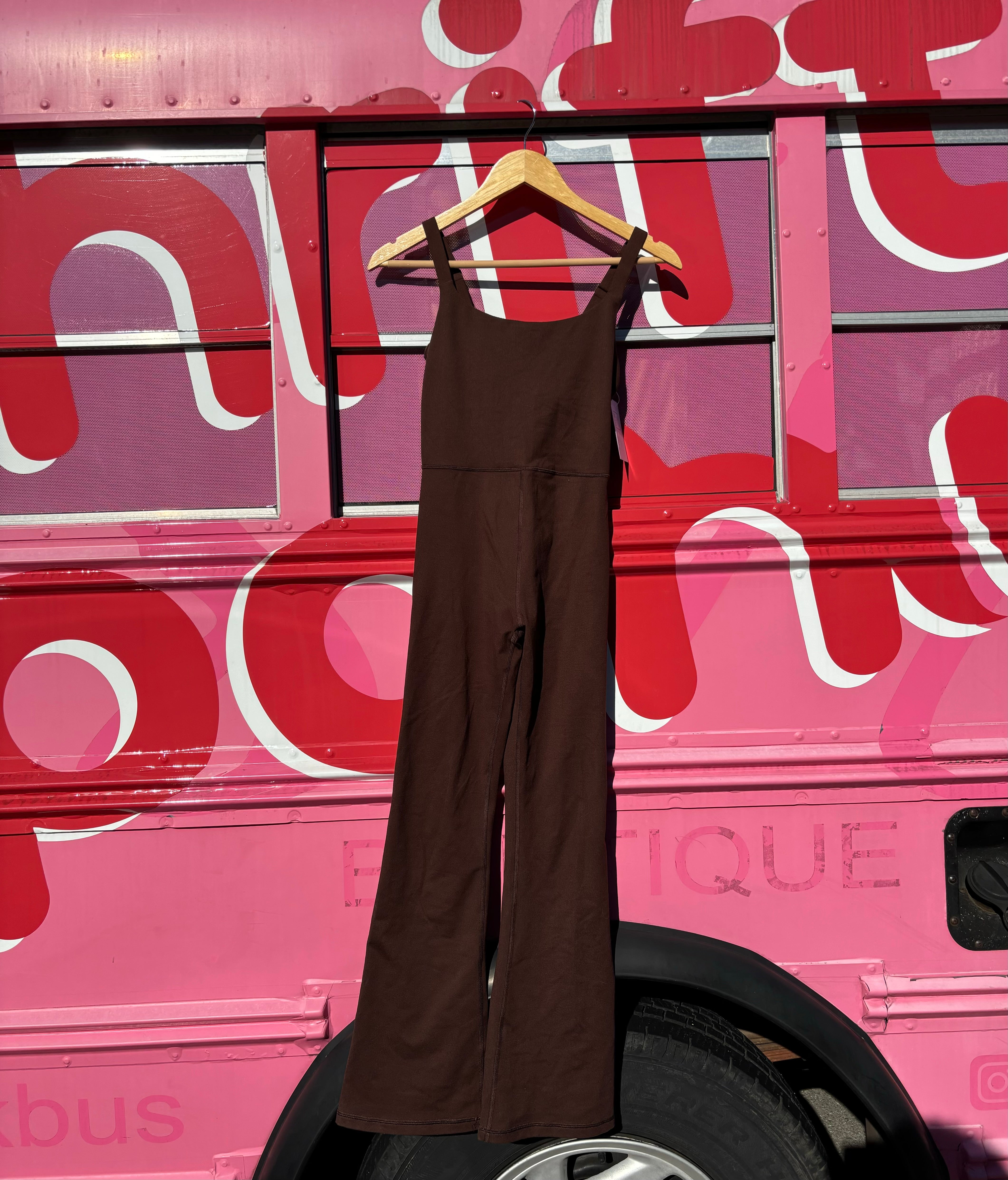 brown aerie workout jumpsuit, xs