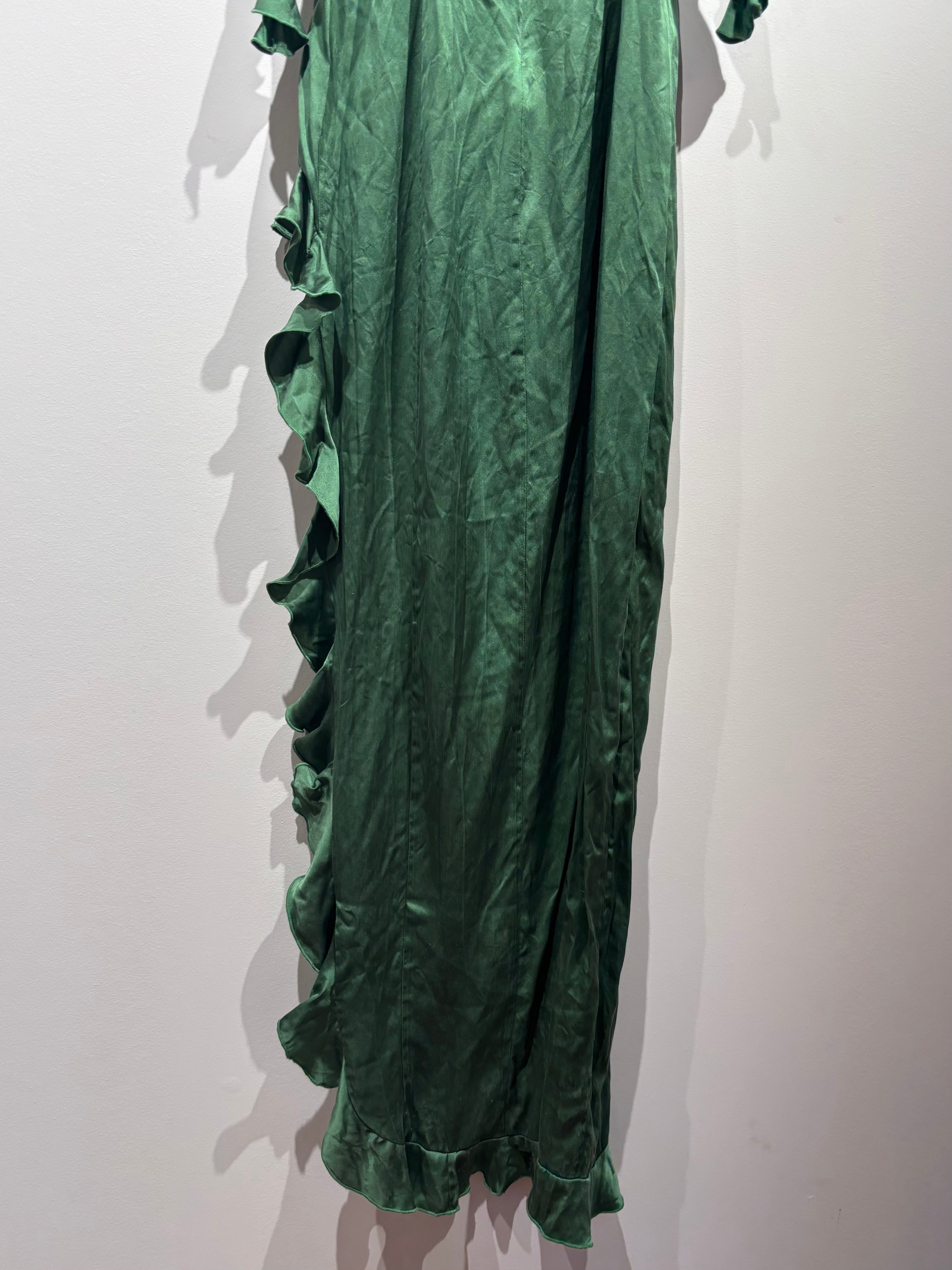 green amanda uprichard jelly fish dress, xs