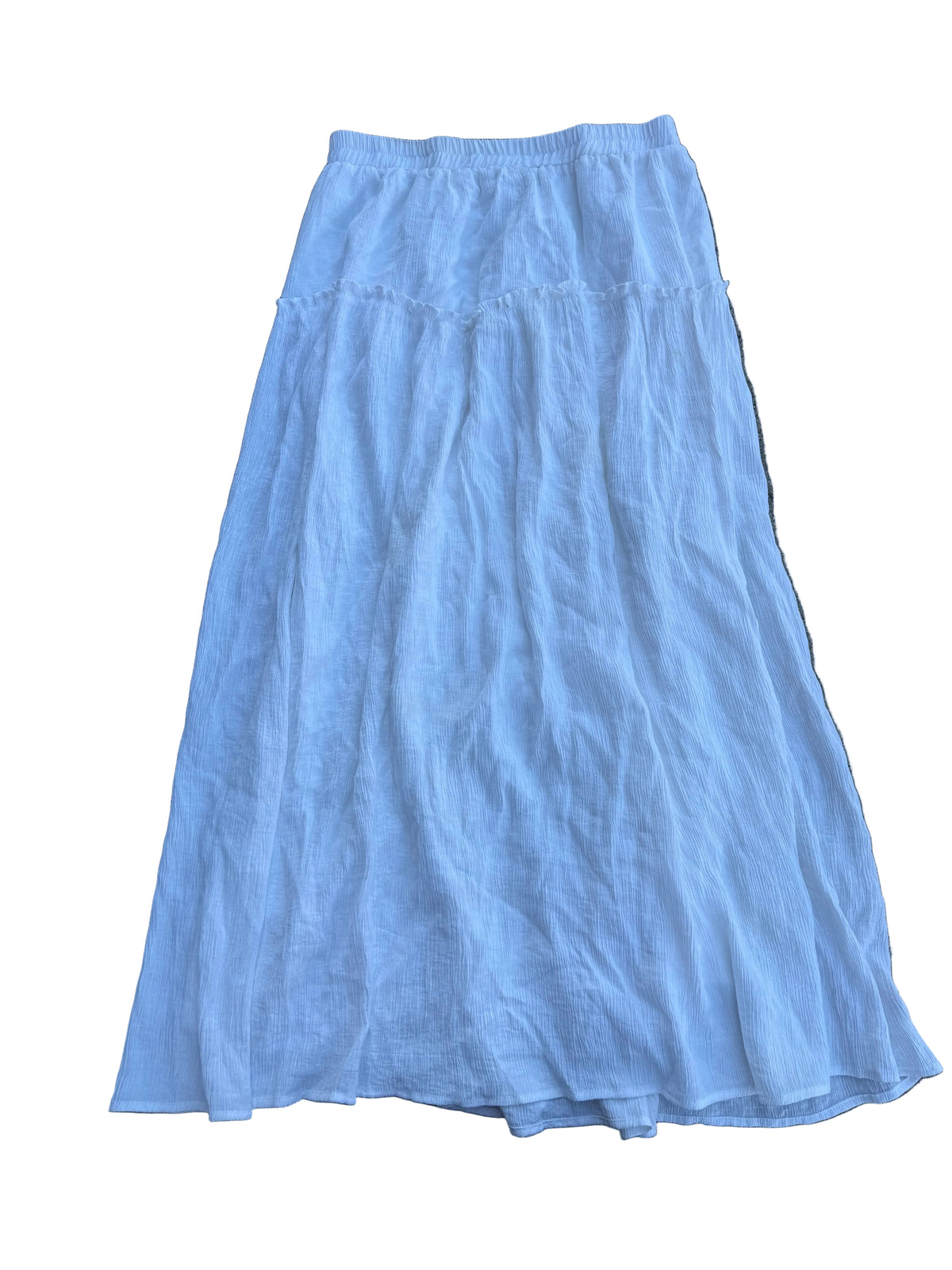 white fashionnova tiered maxi skirt, XL