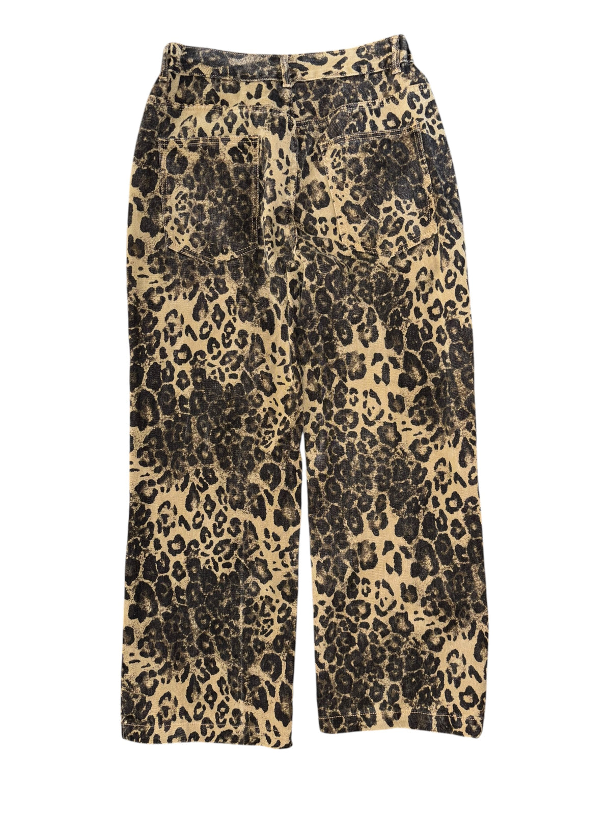 brown black  animal print jean pant, m