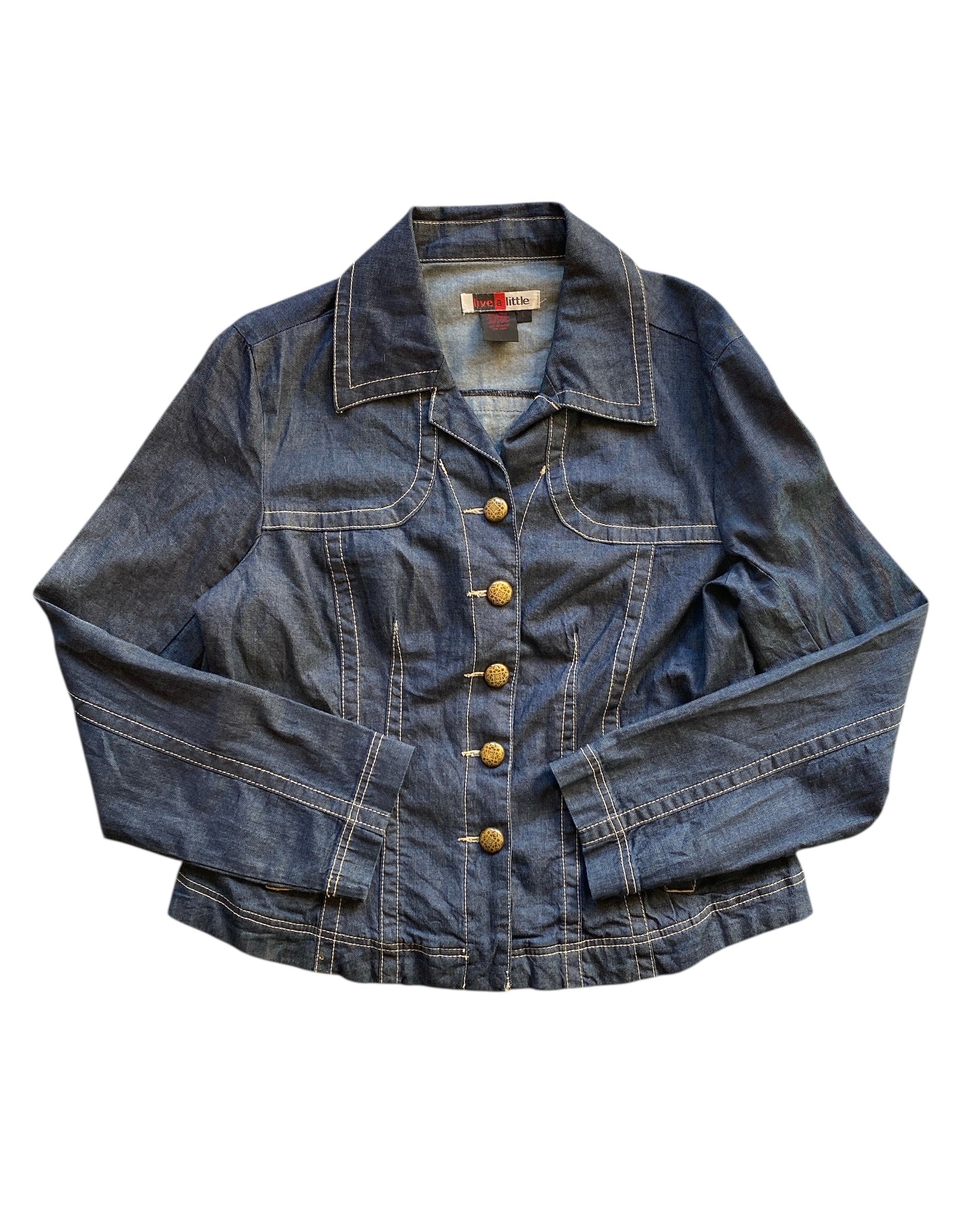 Blue Live a little Denim jacket, L