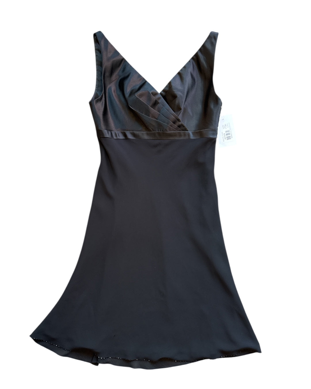 Black white house black market Satin and chiffon beaded bottom dress, 6