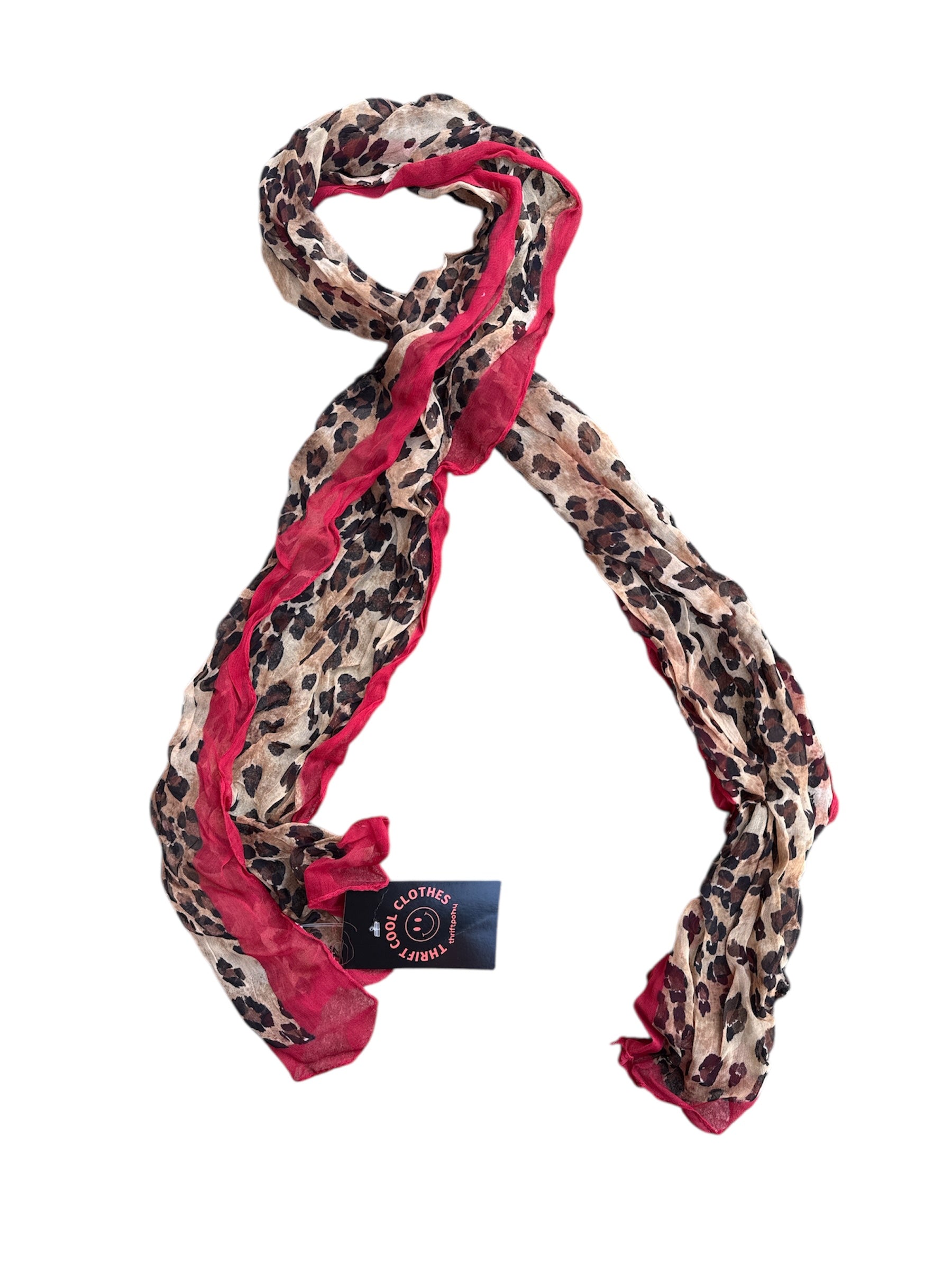 Cheetah scarf w red trim