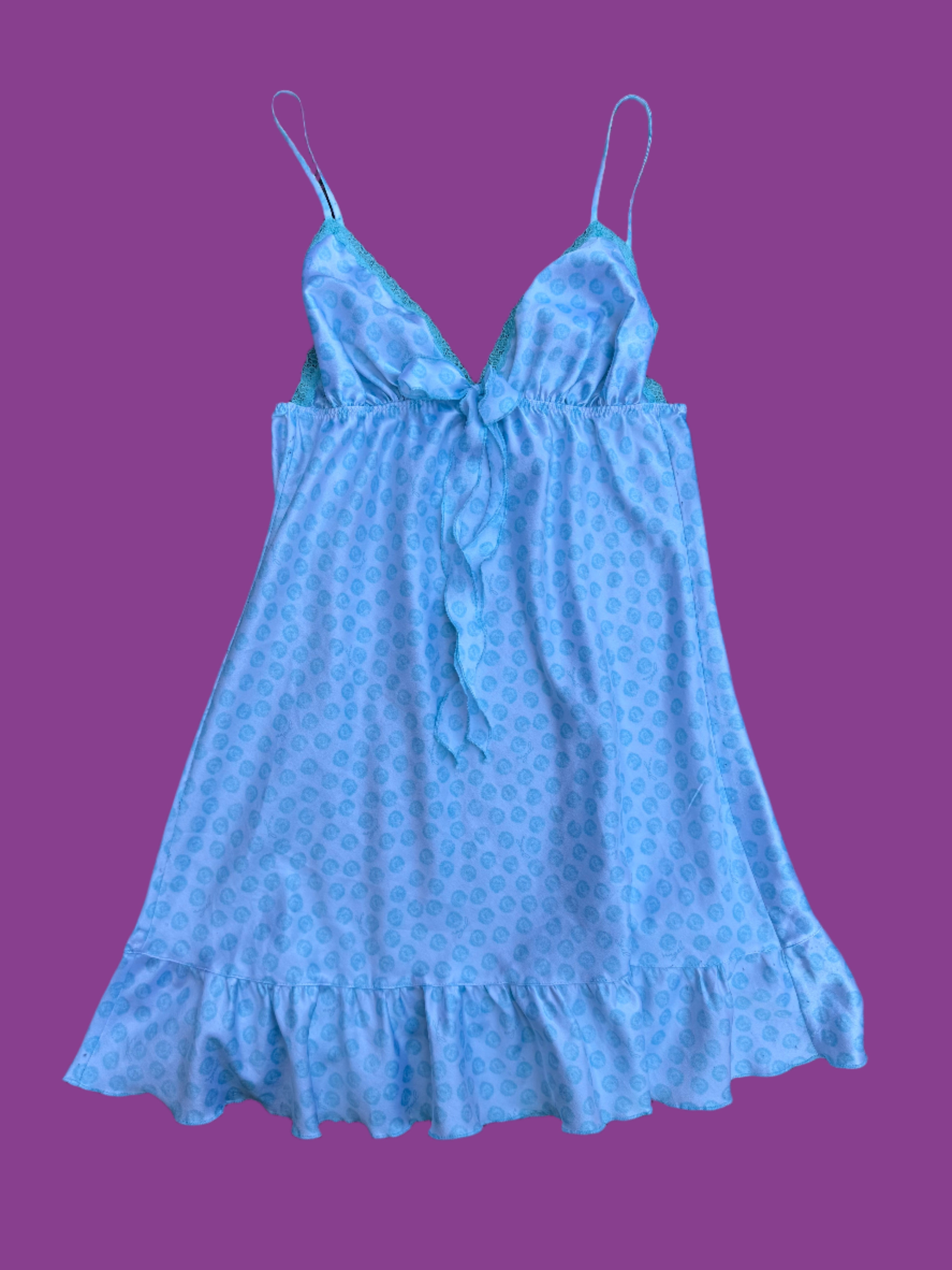 Blue Victoria’s Secret Slip w bow, Xs