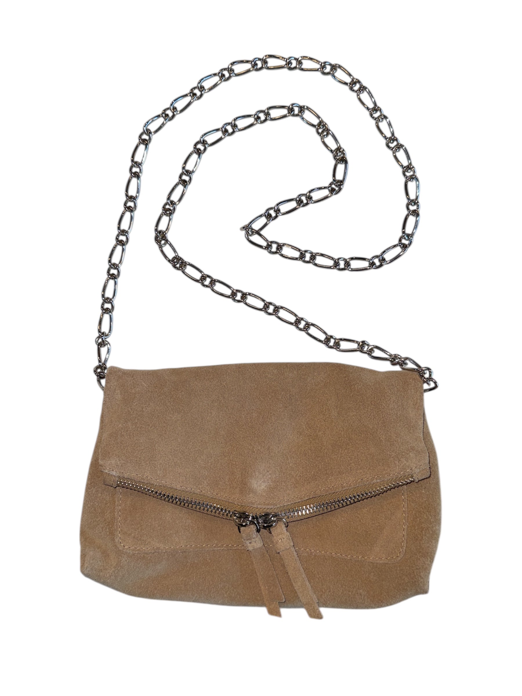 tan  suede mini chain crossbody