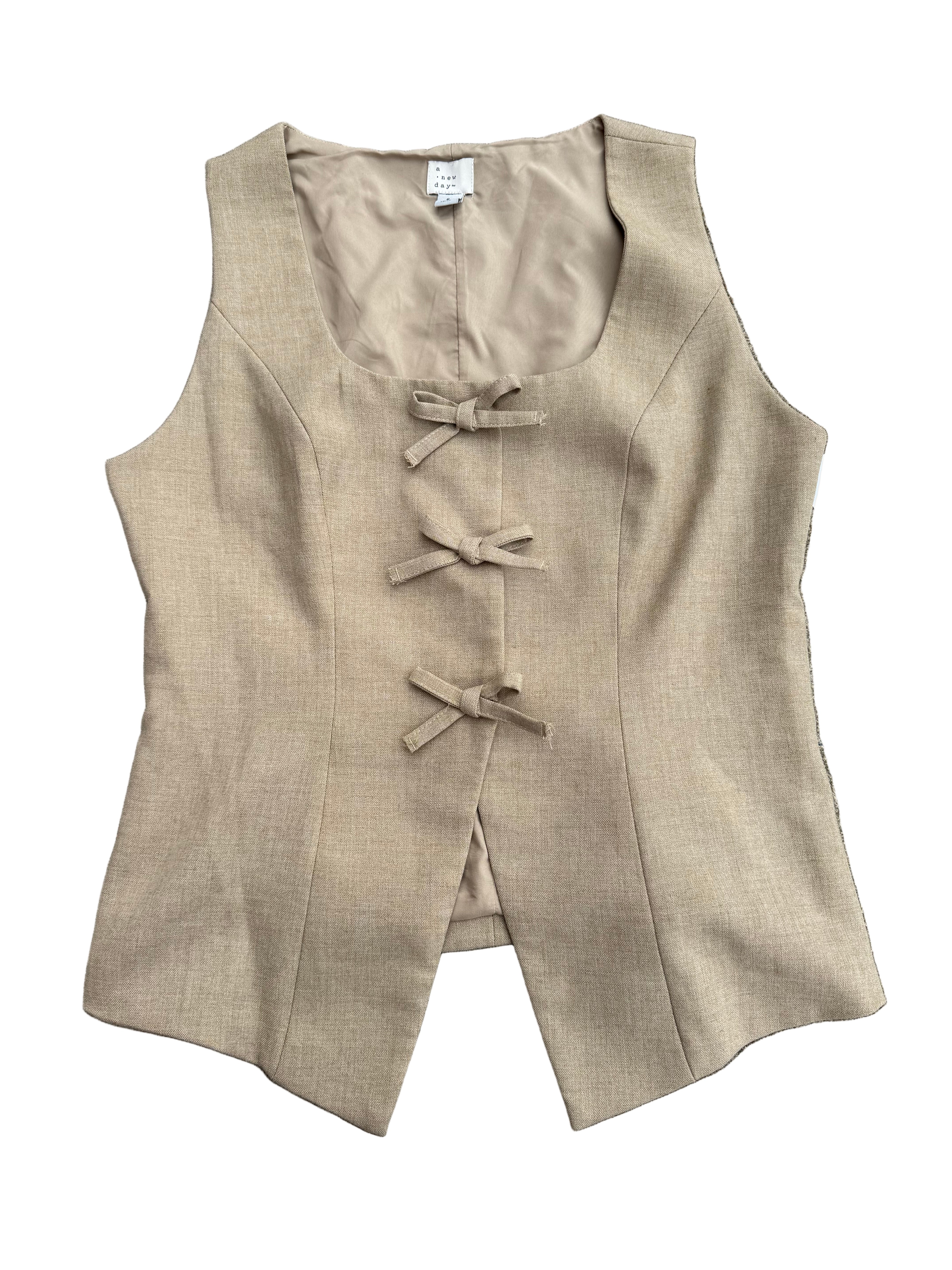 Tan A new day Bow vest, Small