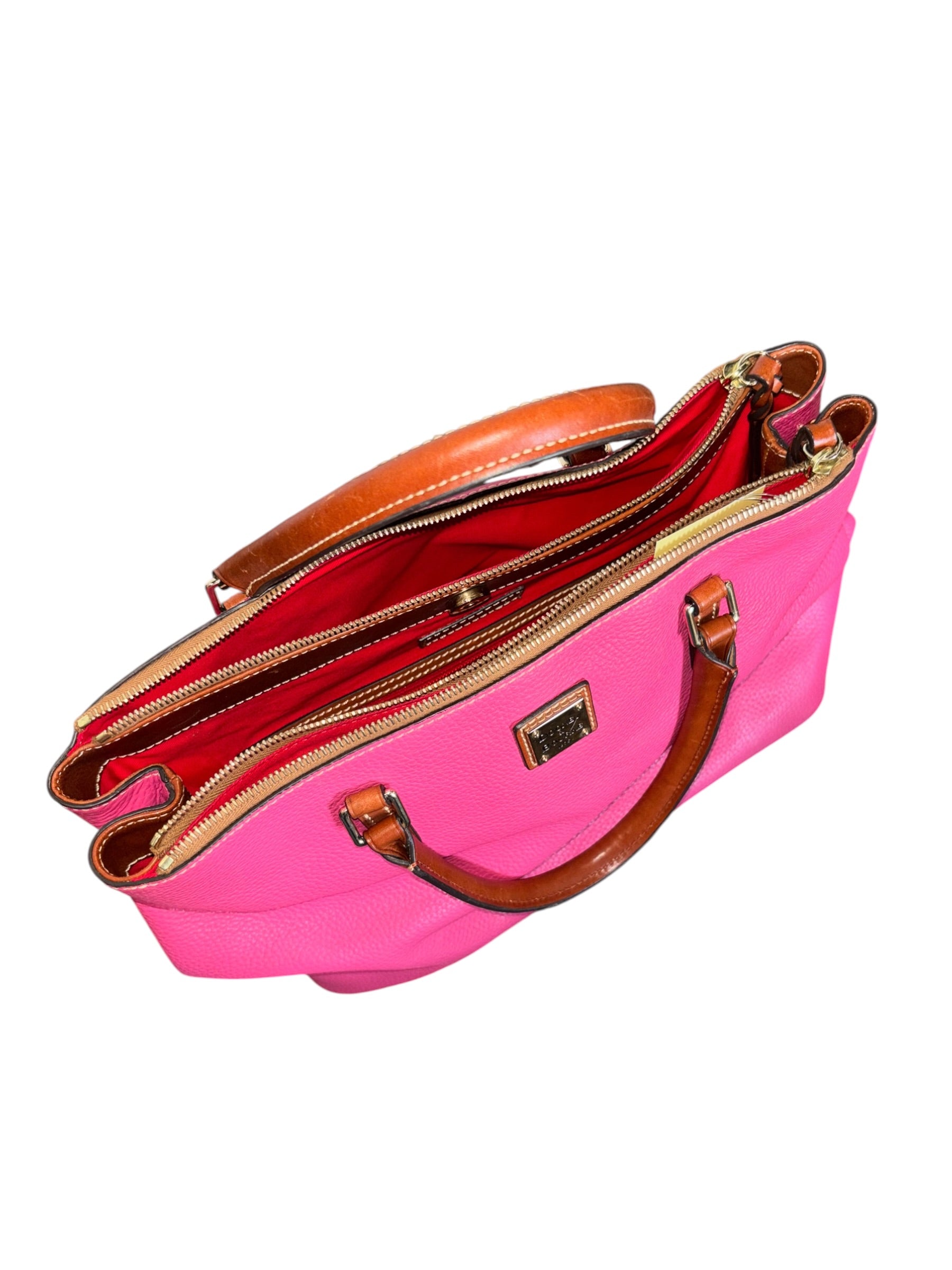 pink dooney & bourke branded handbag