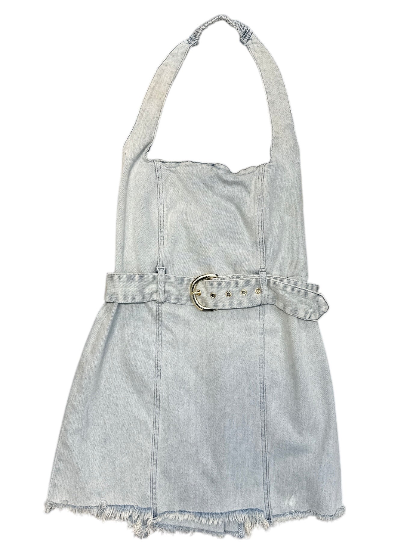 Light wash Show me your mumu Denim halter dress, L