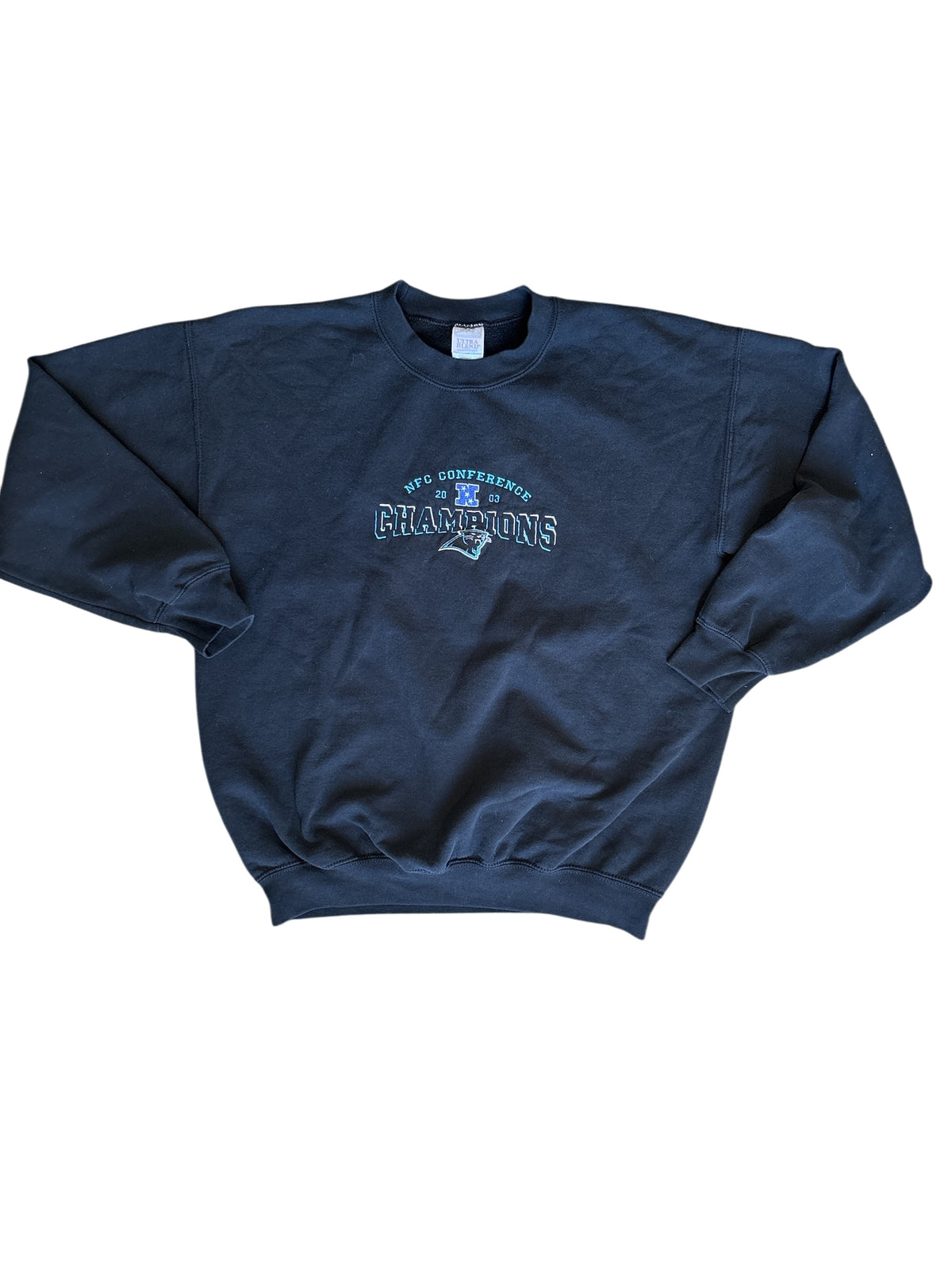 black ultra blend 2003 NFC champs panthers crew, L