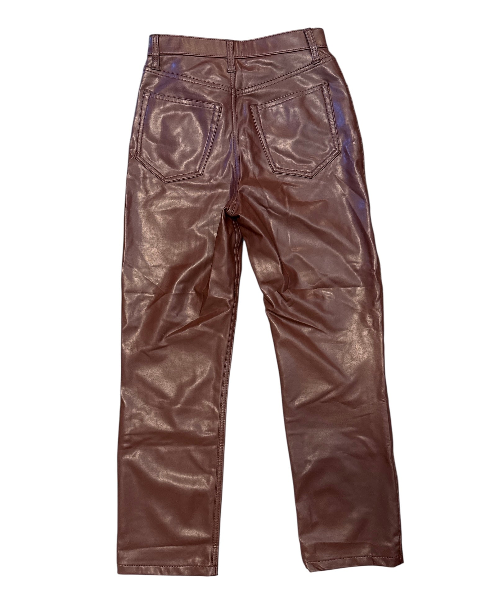 brown abercormbie pleather pants, 27