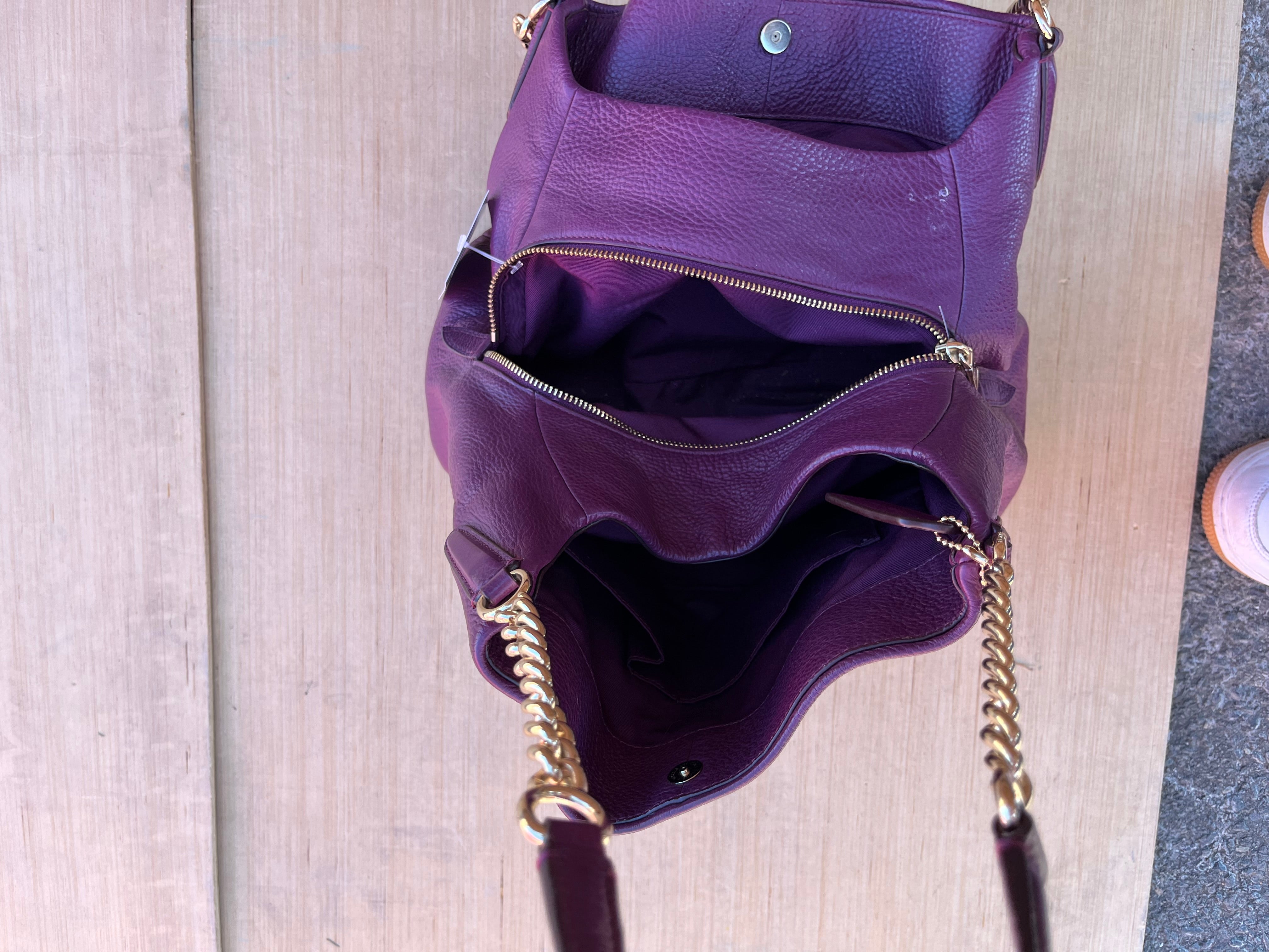 purple coach handbag