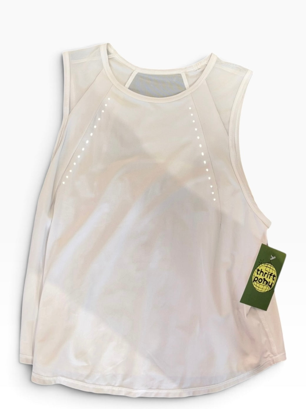 white lululemon sheer detail athletic tank small