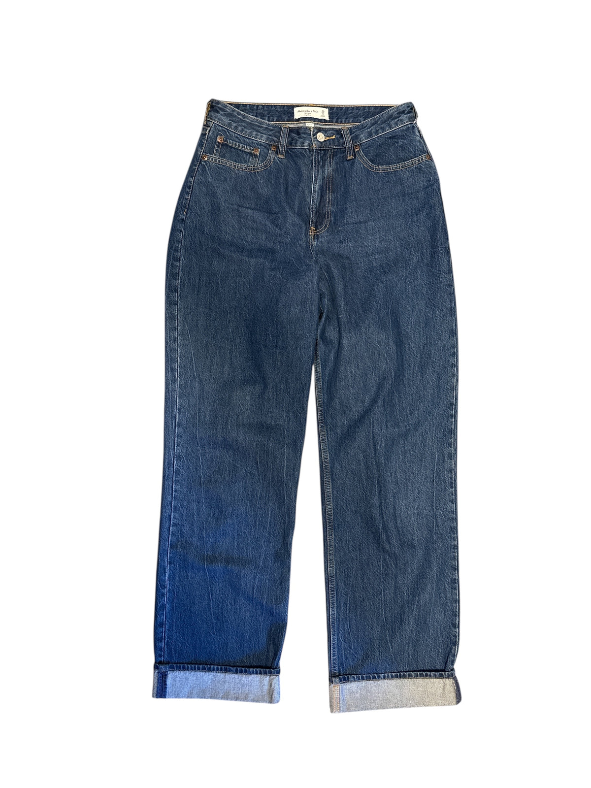 medium wash abercrombie Womens jeans- loose high rise, 29/8L