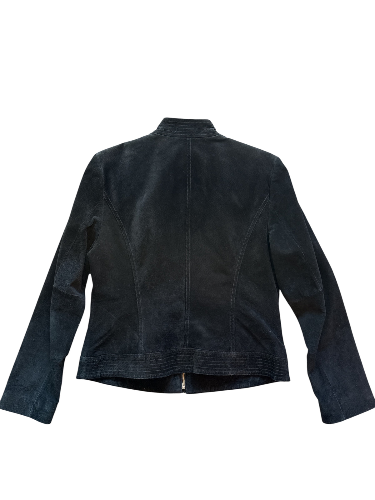 black valerie stevens 100% suede leather zip up, m