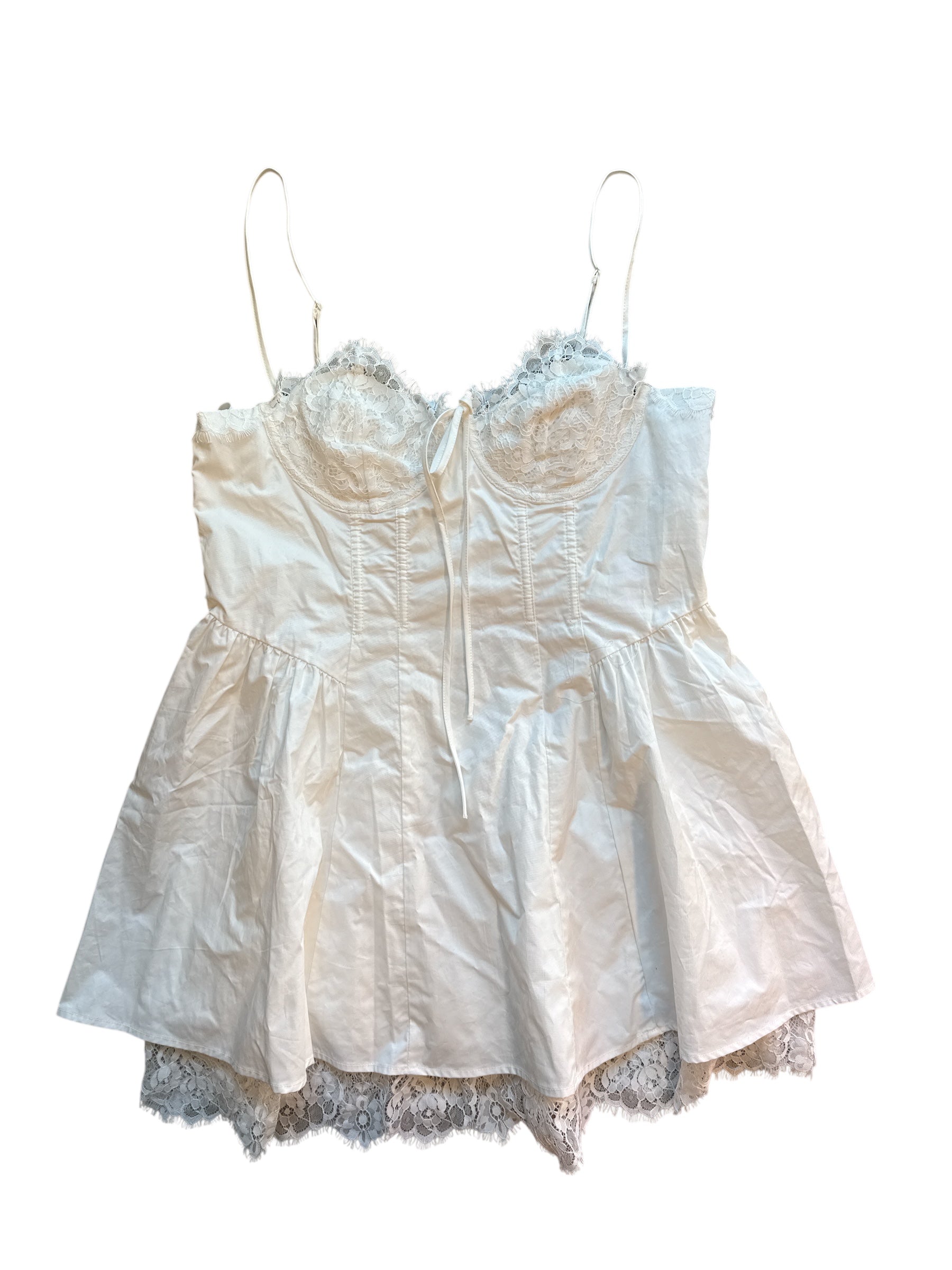 white for love and lemons nwt structured bustier dress, xl
