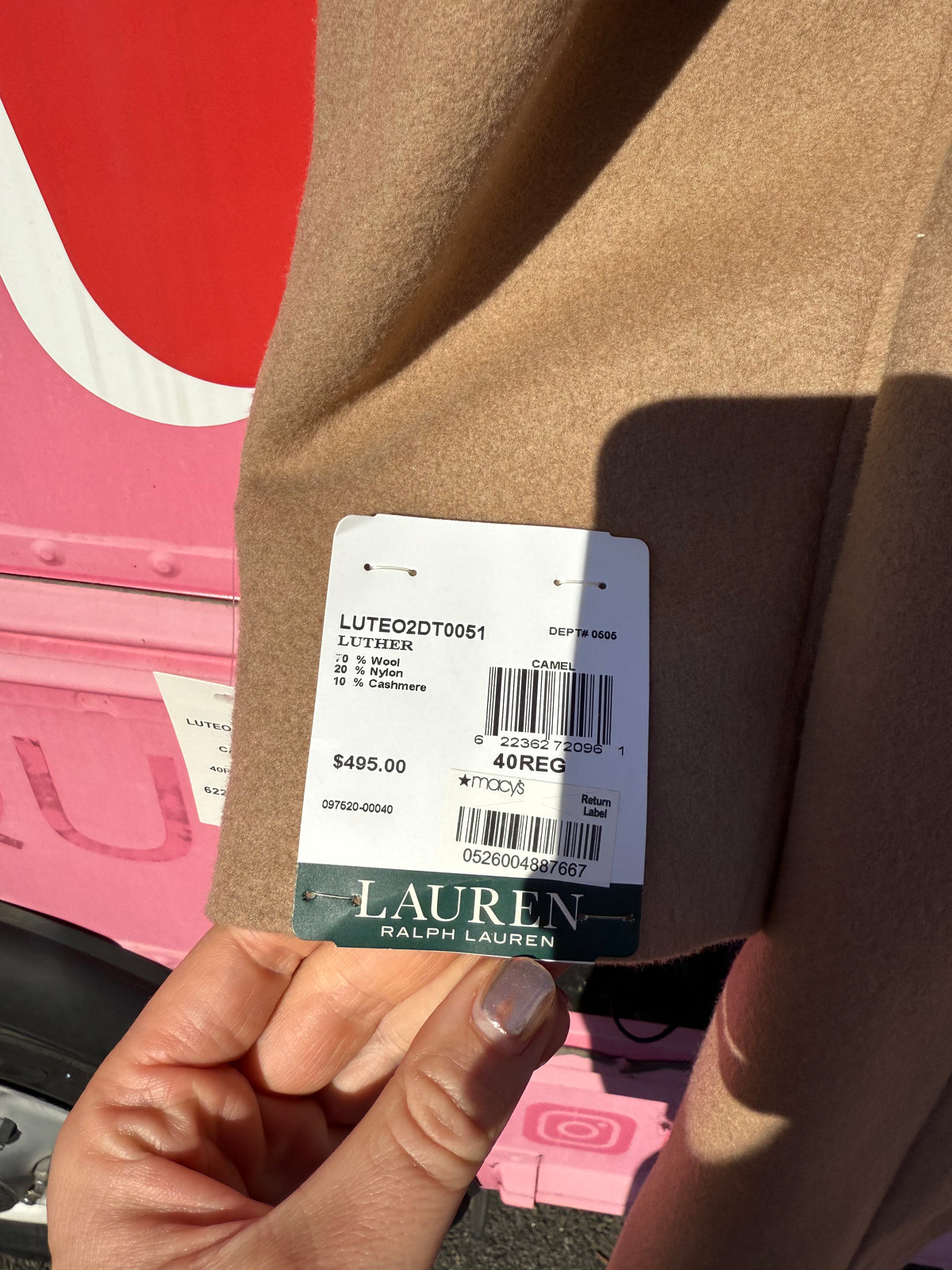 tan ralph lauren nwt italian fabric overcoat
