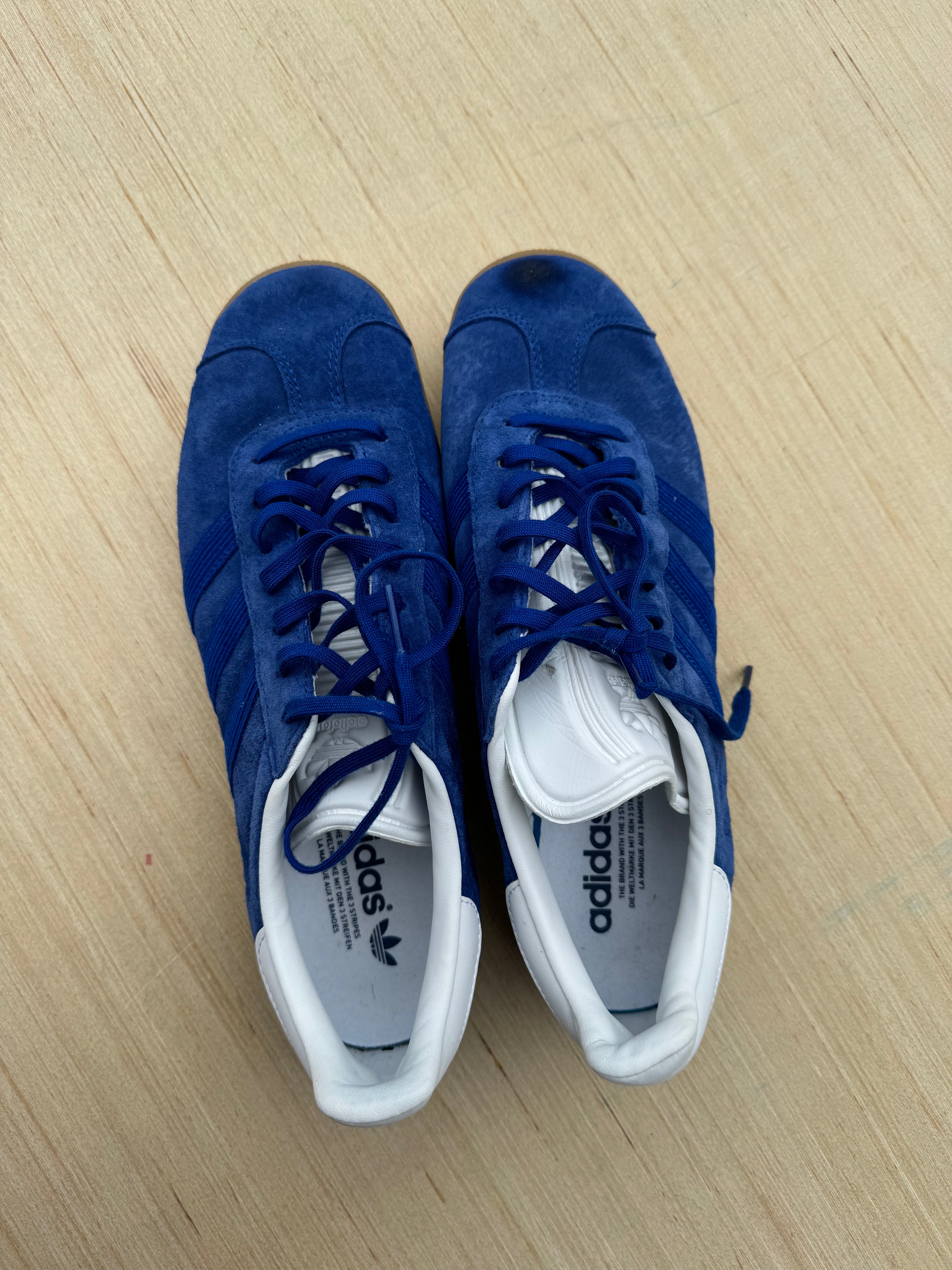 blue adidas gazelles, 9.5 womens