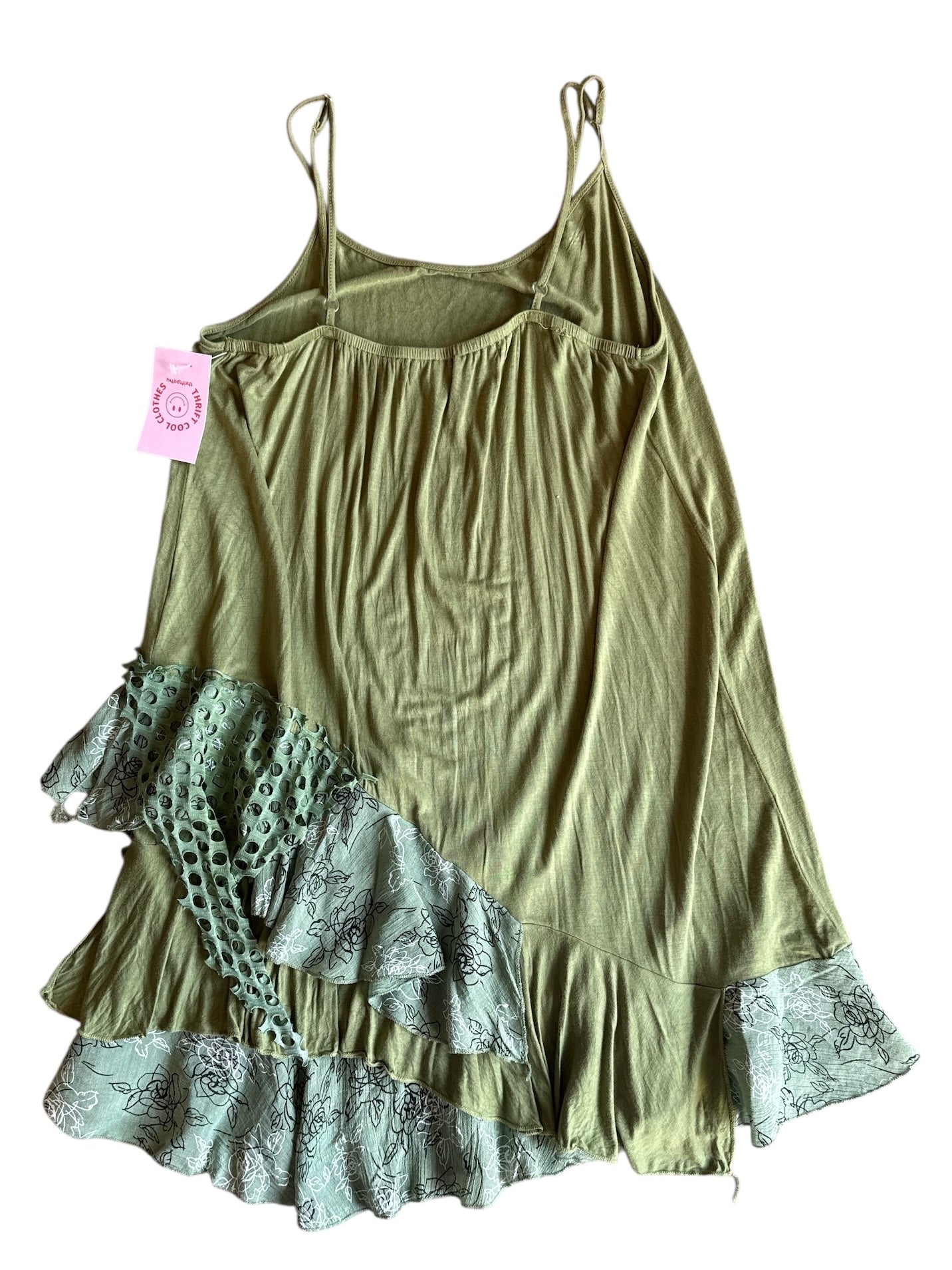 green india boutique boho ruffle tank dress, osfm