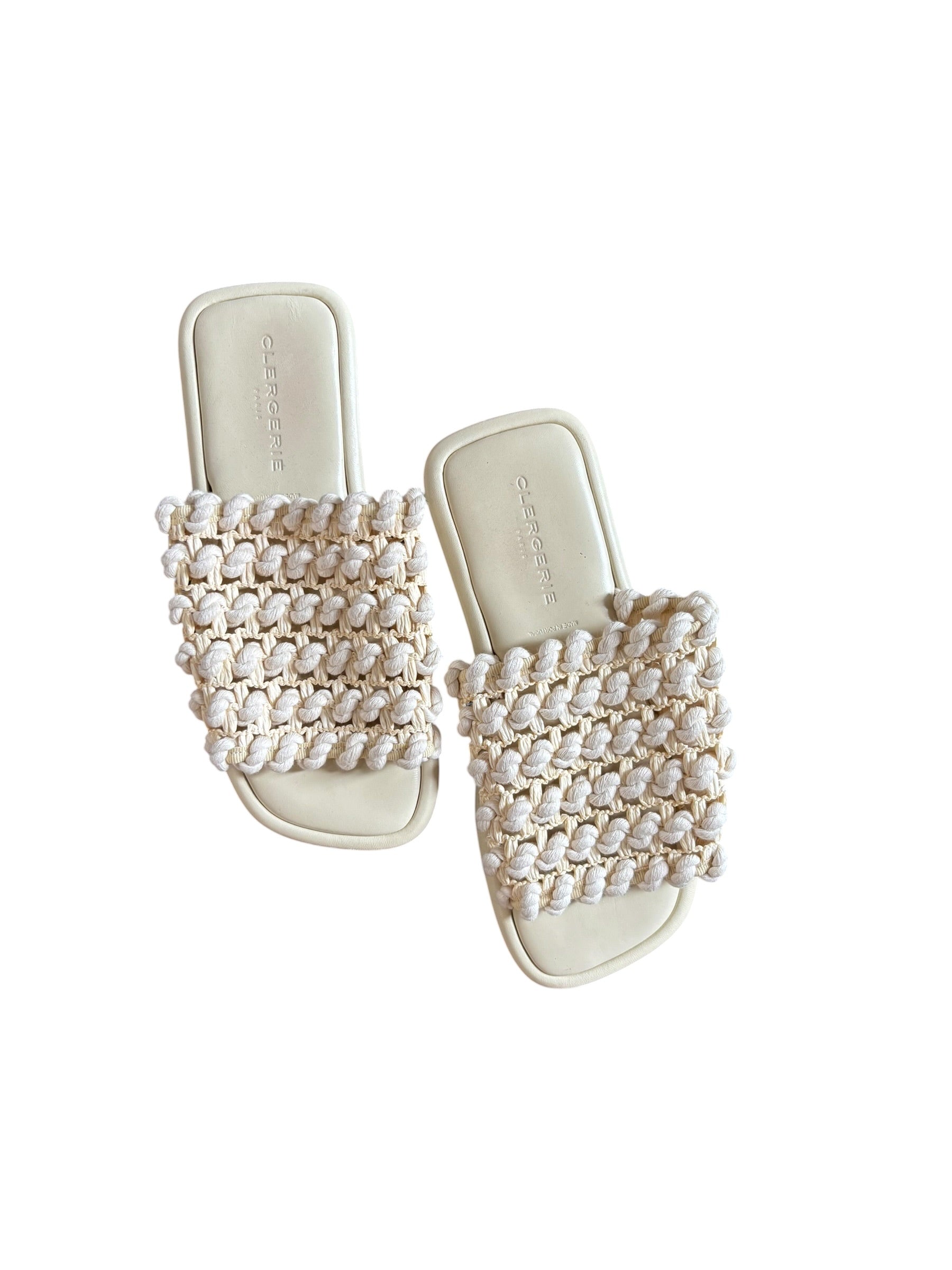 cream clergerie weave sandals, 36