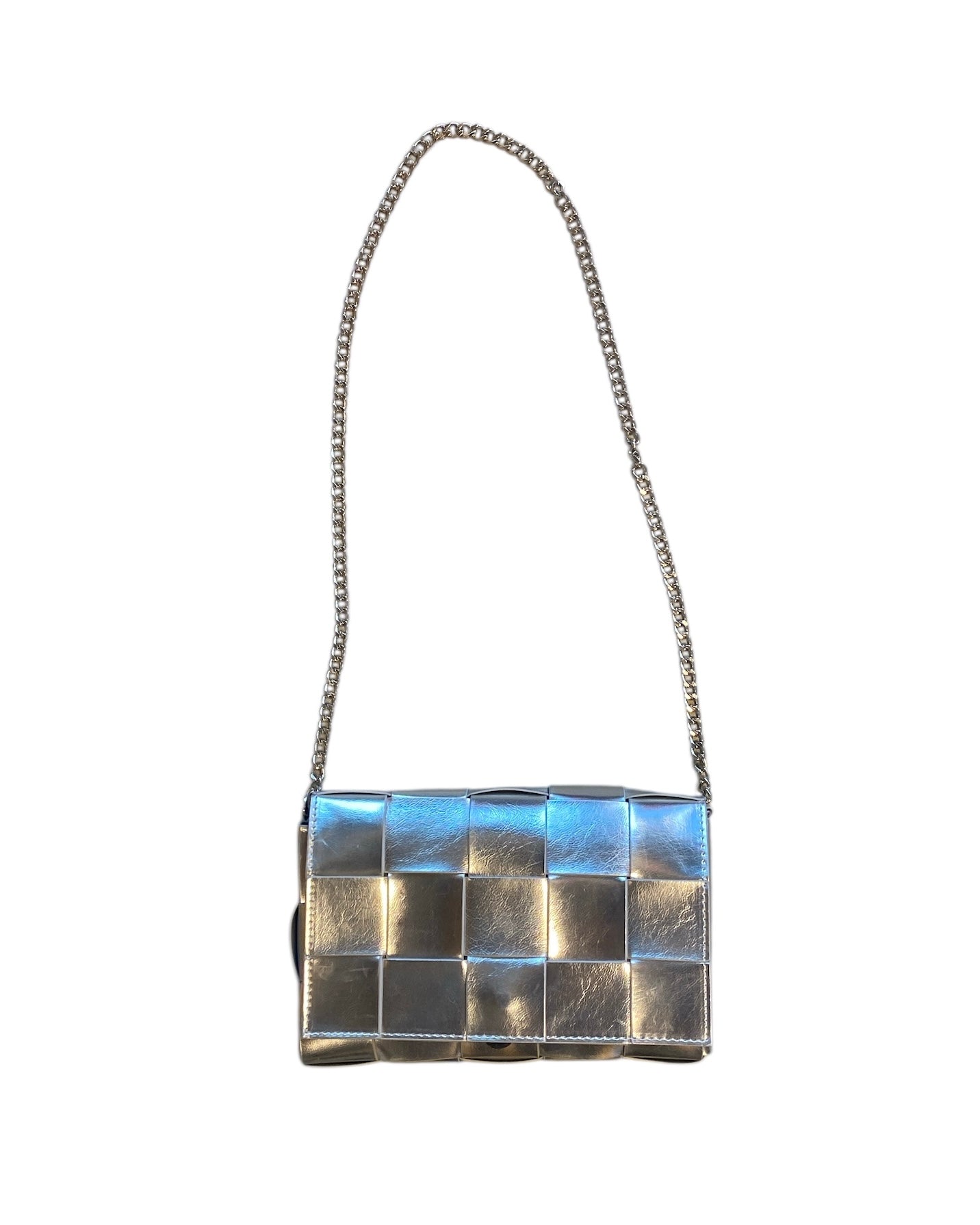 silver  woven metallic purse