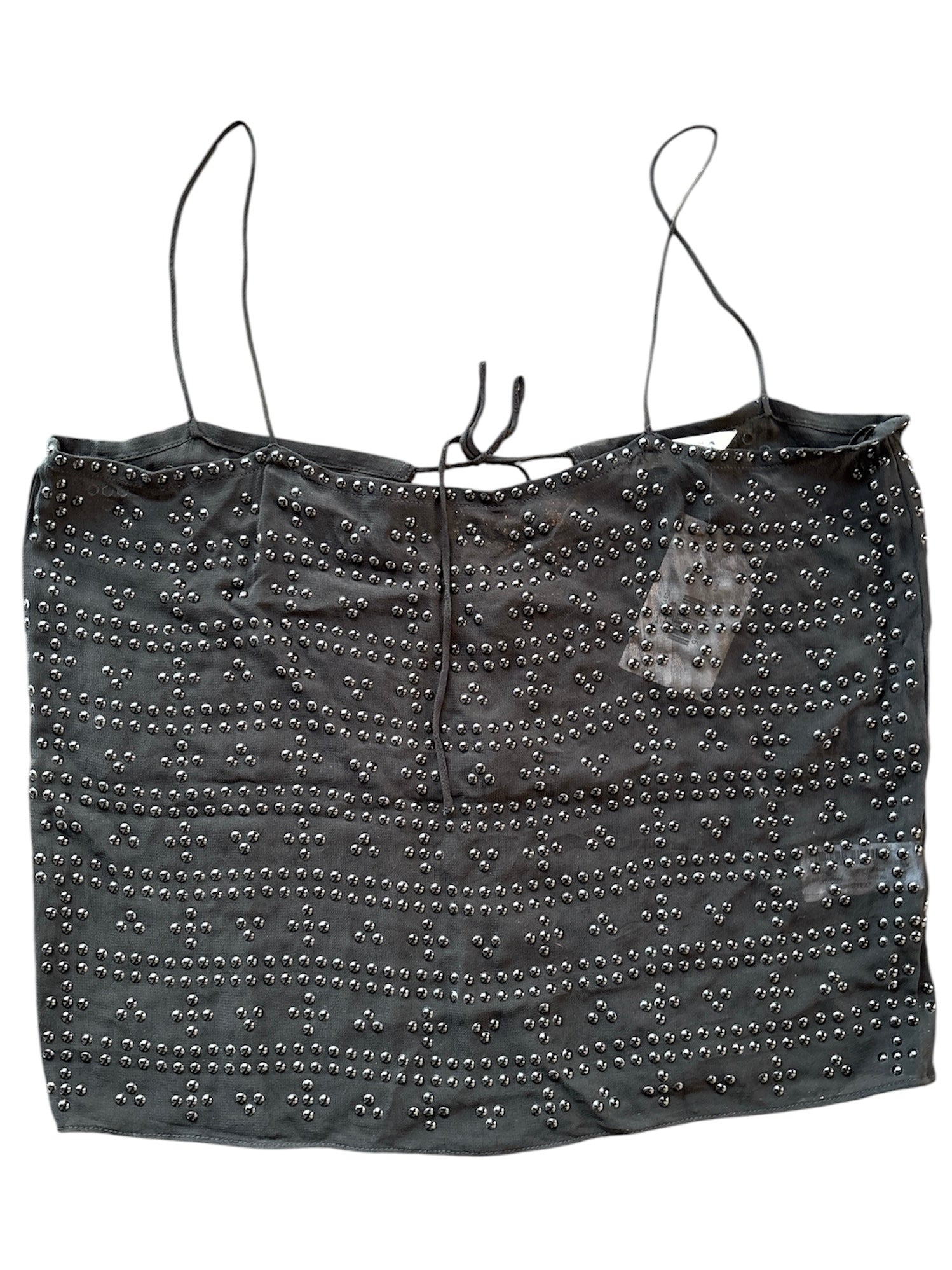 black zara beaded cami top, m