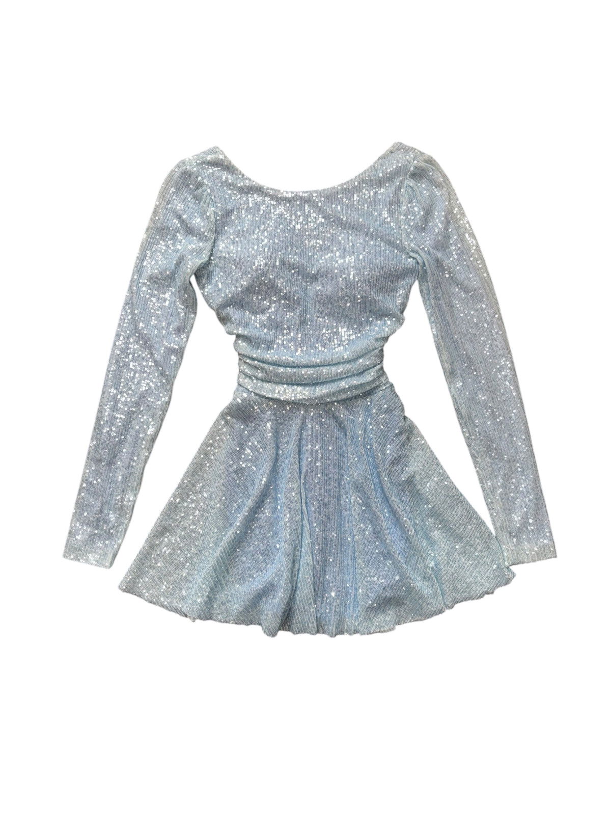 blue aniye by sequin ls drop waist dress, 38