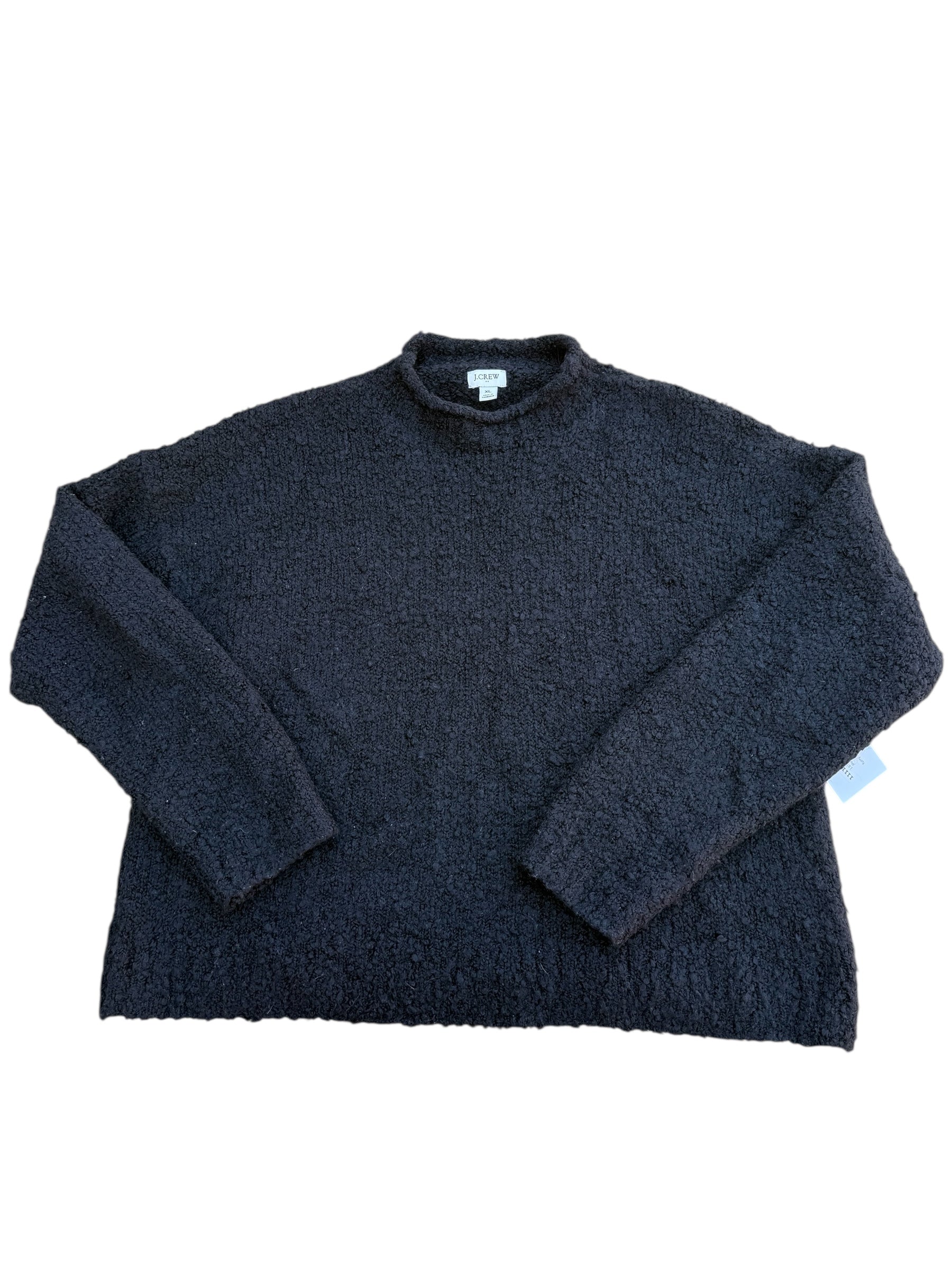 black j crew furry sweater, xl