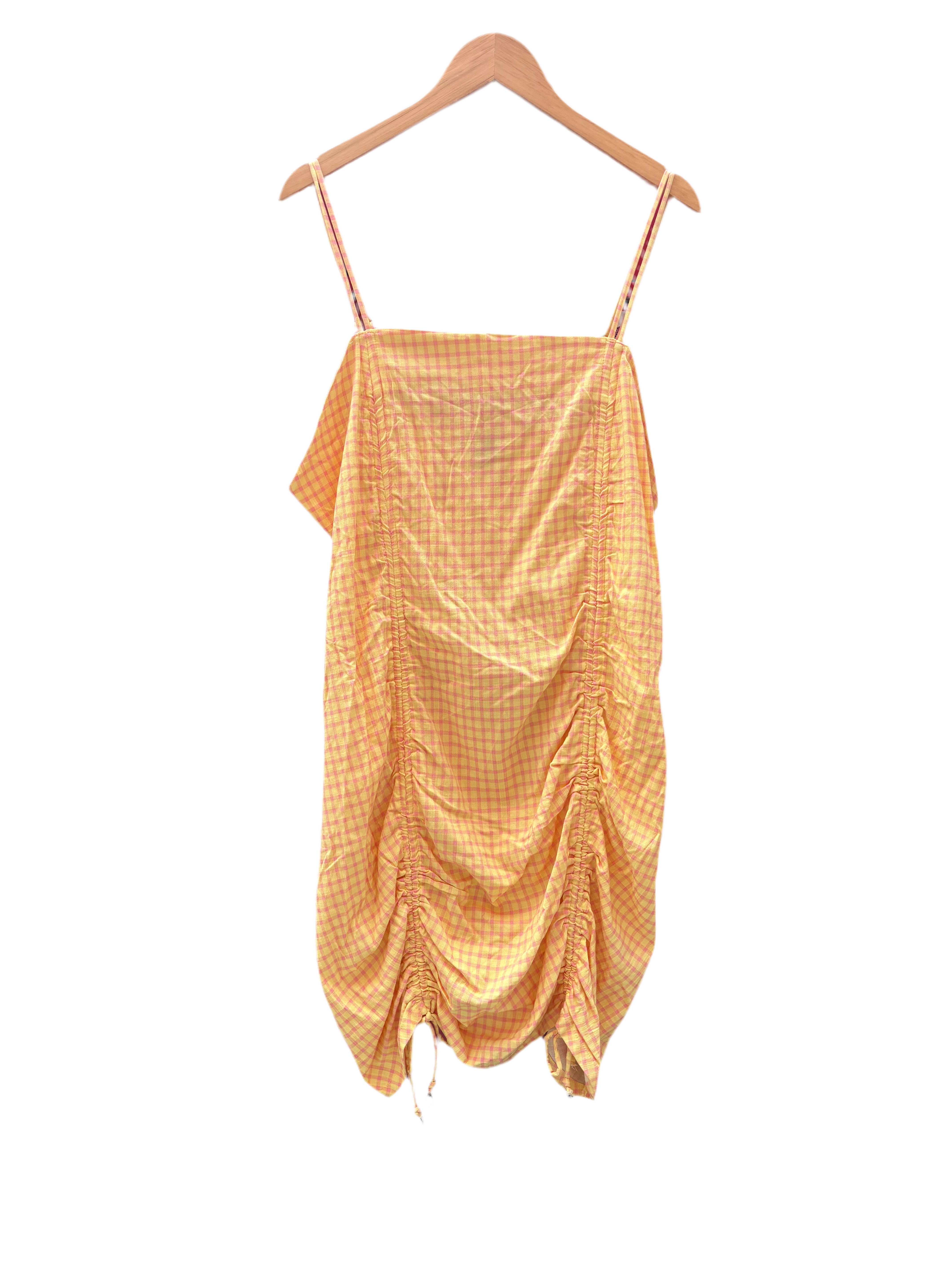 yellow pink Wild fable plaid mini dress, 2x
