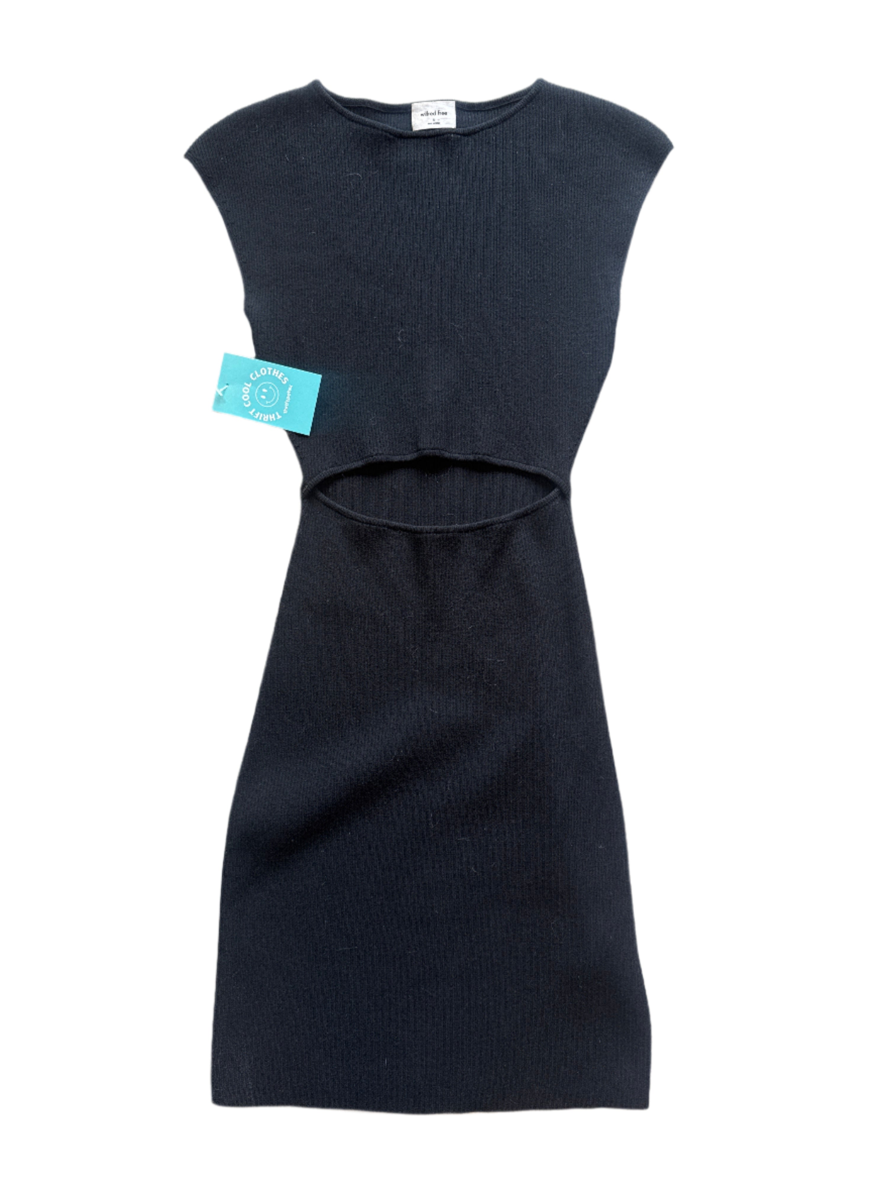 black wilfred cutout mini dress, s