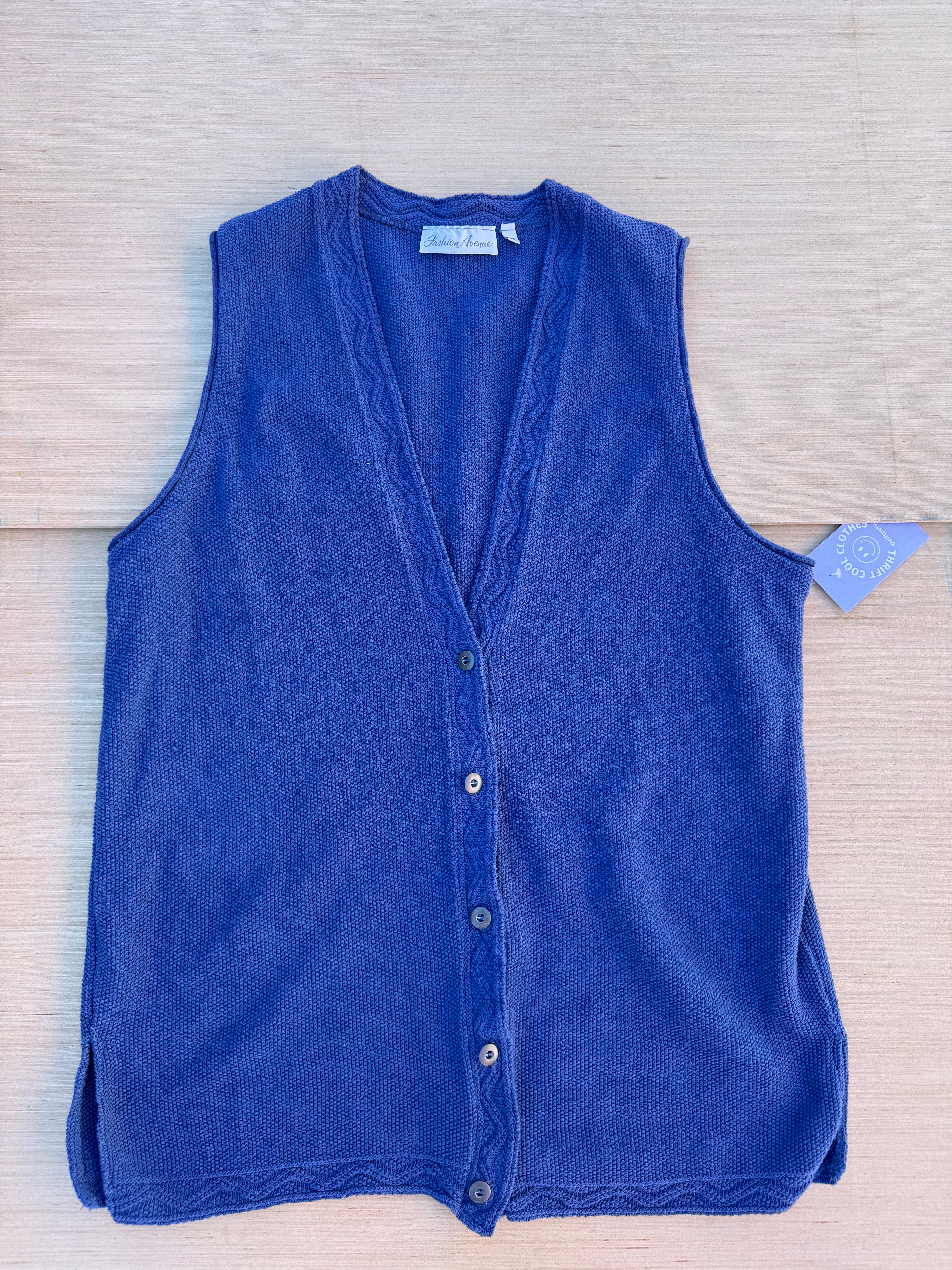 Blue Fashion Avenue Knit vest, M