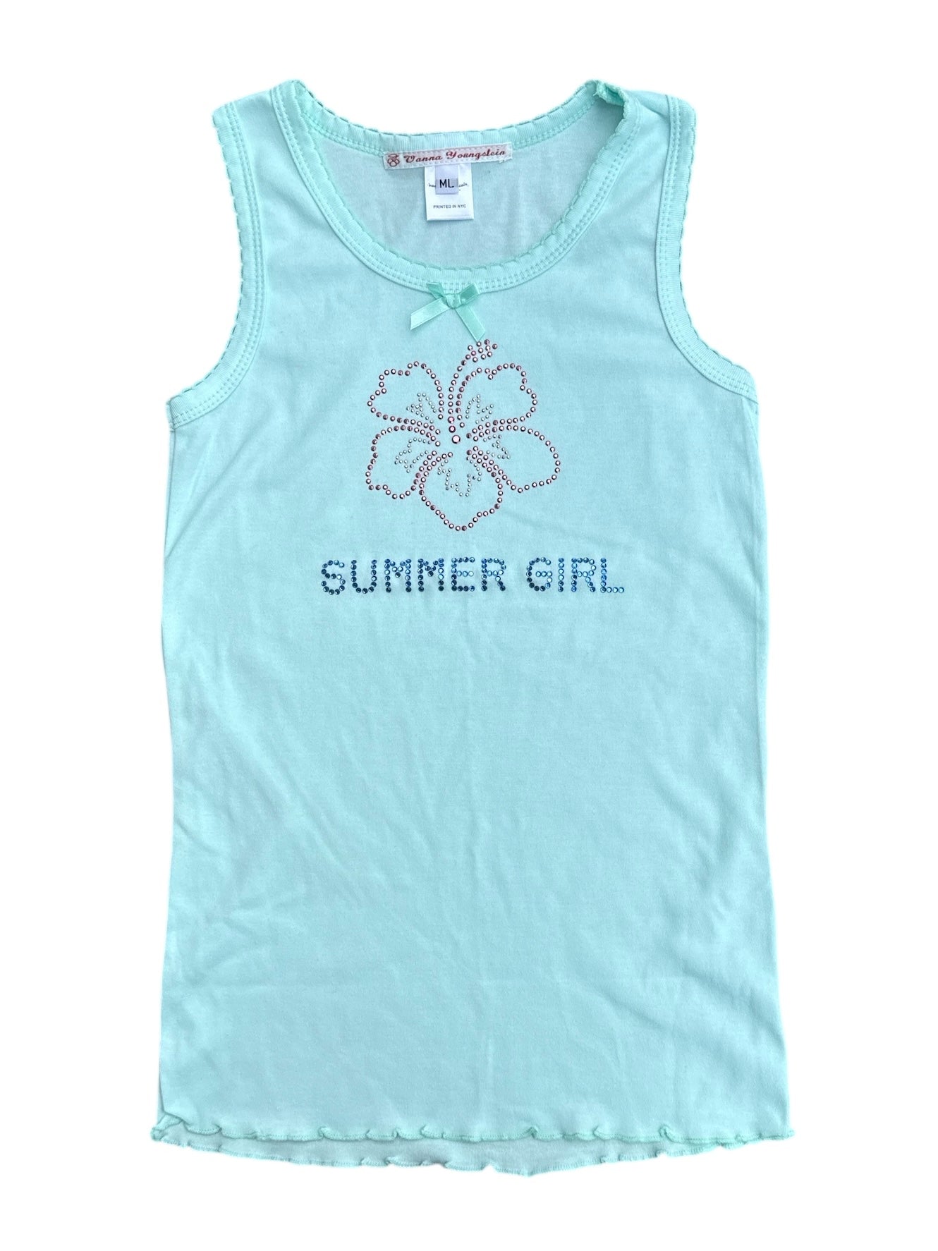 mint vanna youngstein summer girl bedazzled tank, M/L