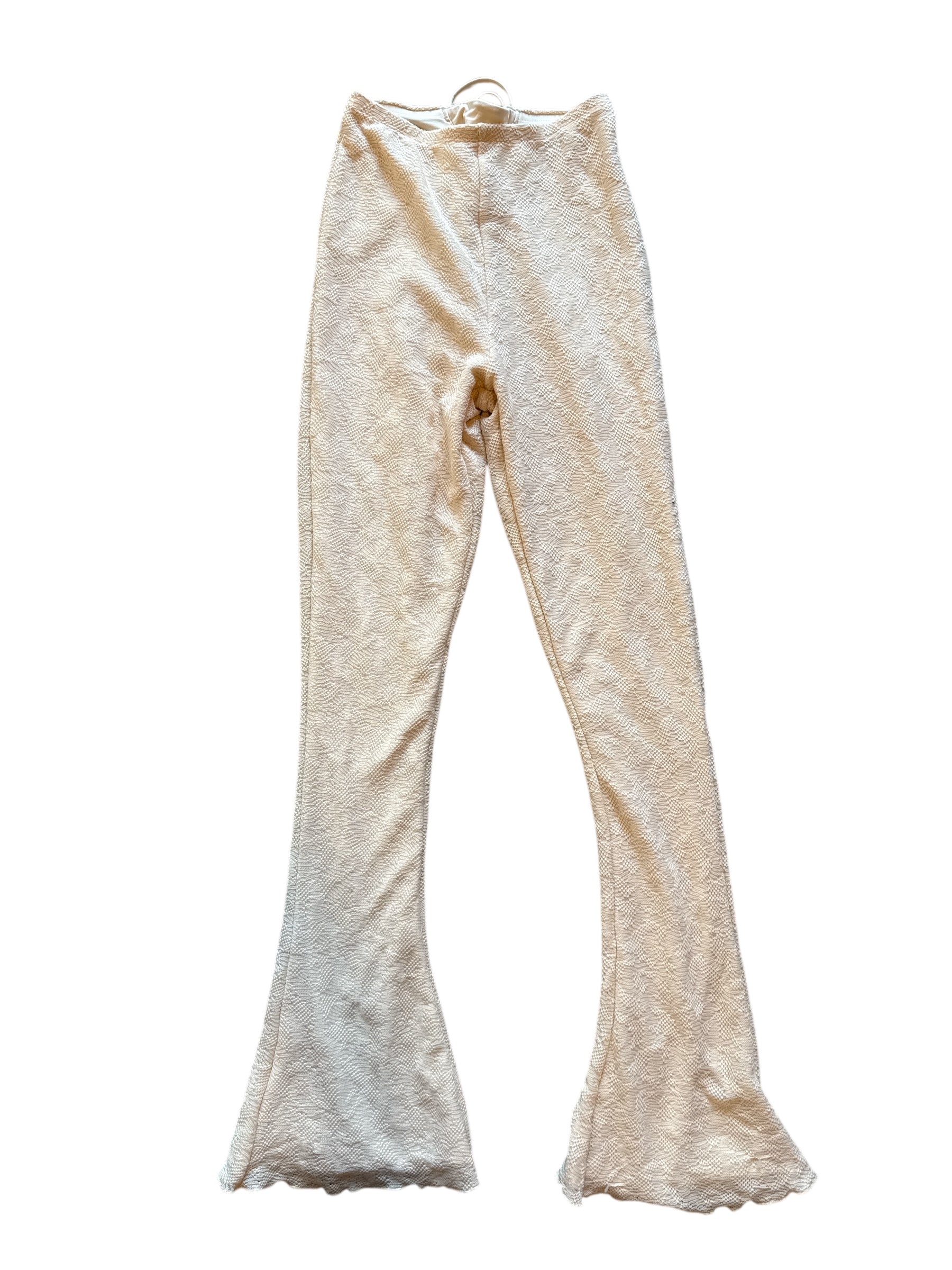 cream oh polly embroidered corset flare pants, 4