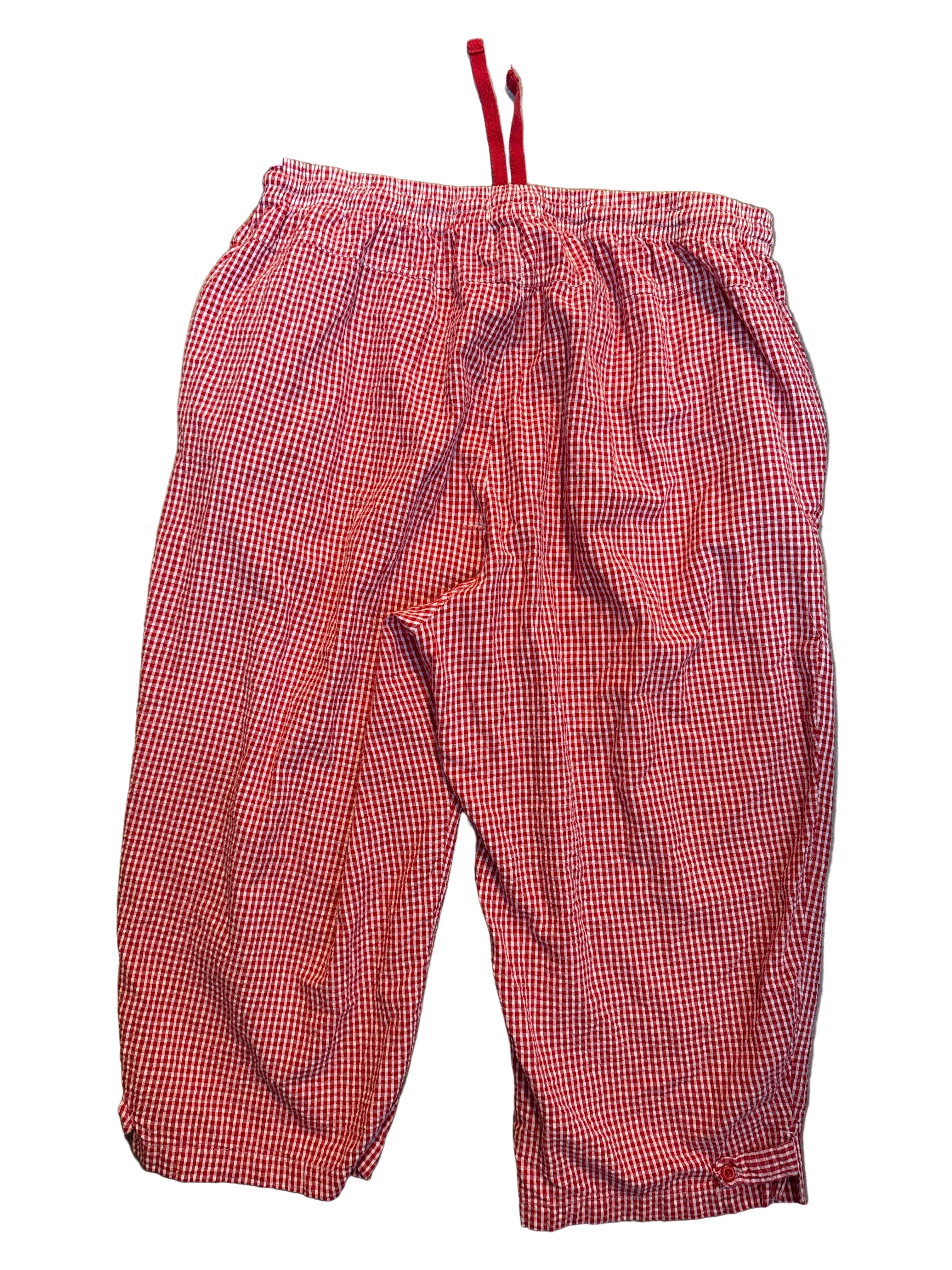 red white george & martha gingham drawstring pants, 20 (fits like XL(