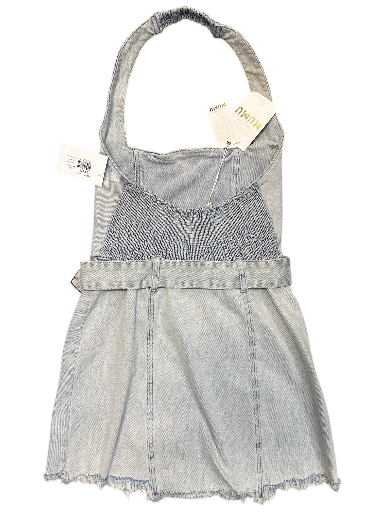 Light wash Show me your mumu Denim halter dress, L