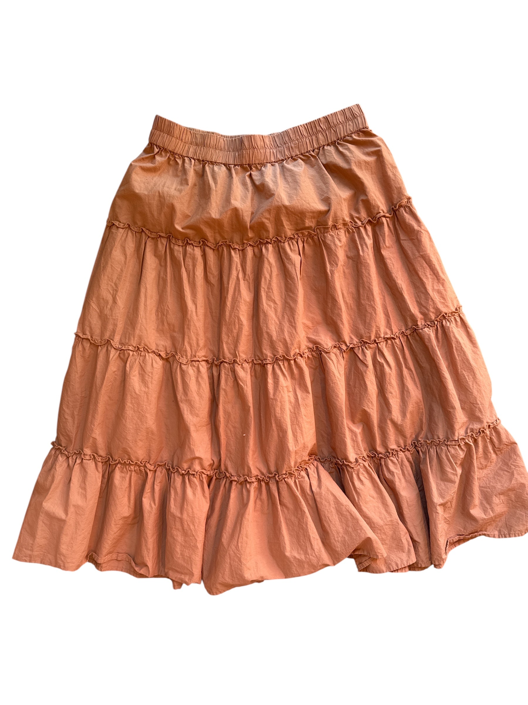 tan ophelia rose smocked skirt, 1x