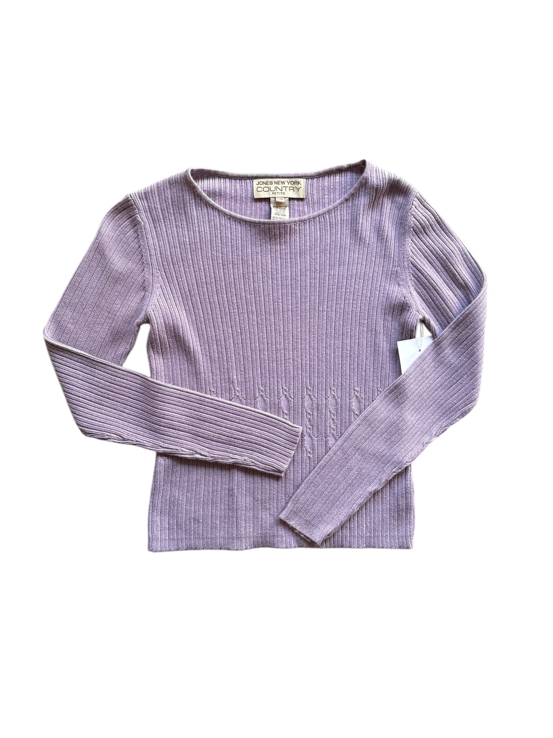 light purple jones new york ribbed ls top, p