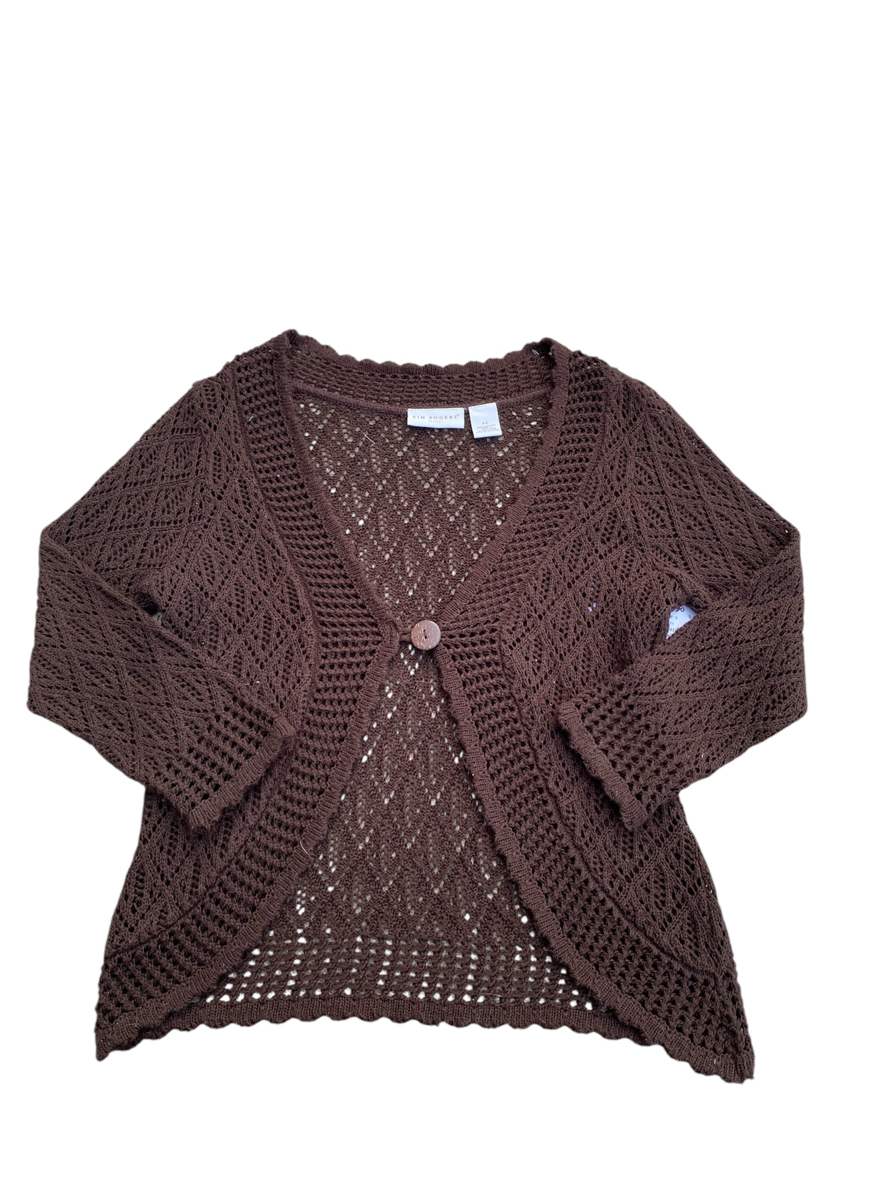 Brown Kim rogers Crochet long sleeve, S