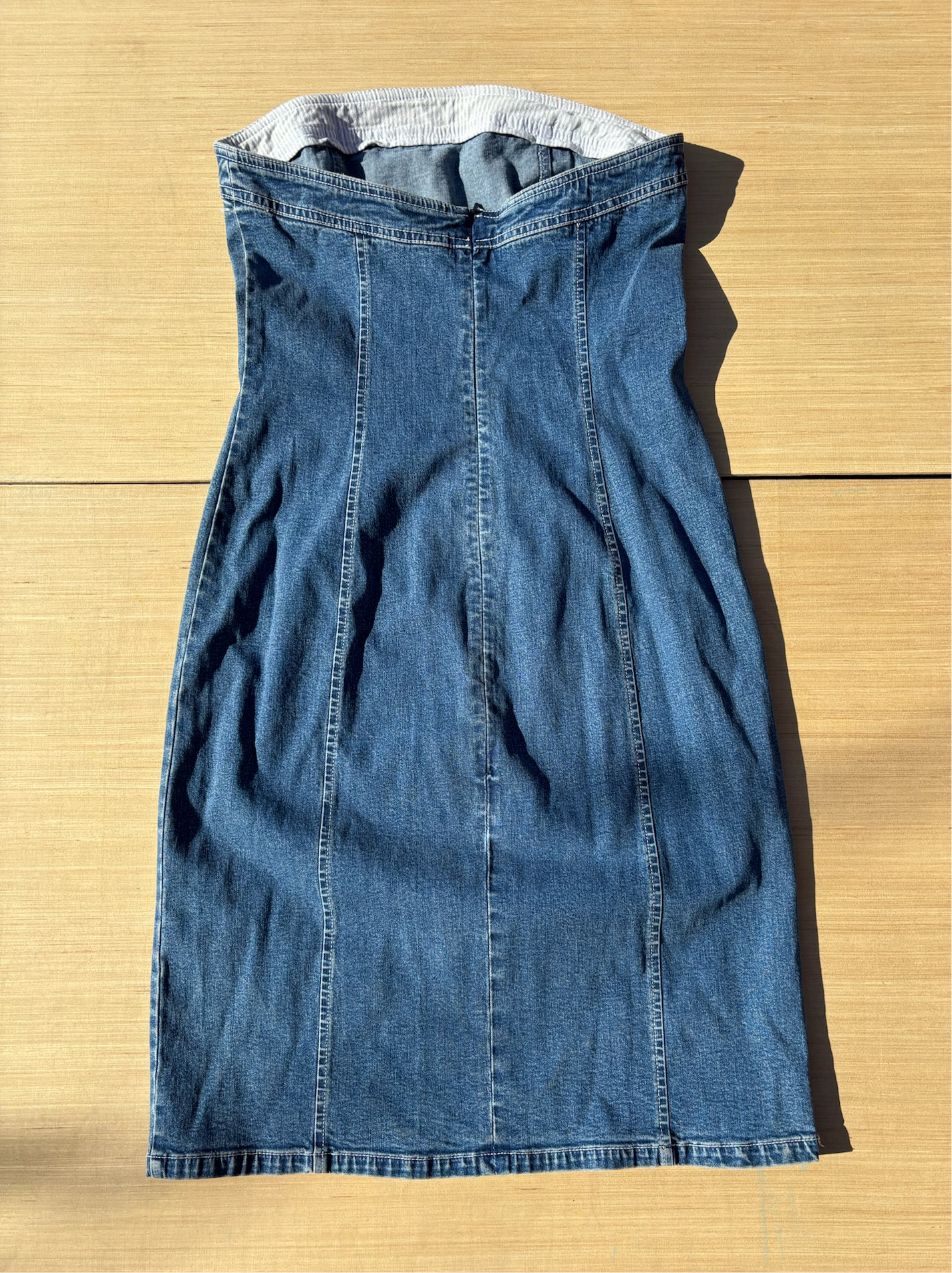 blue tommy hilfiger denim strapless dress, 10