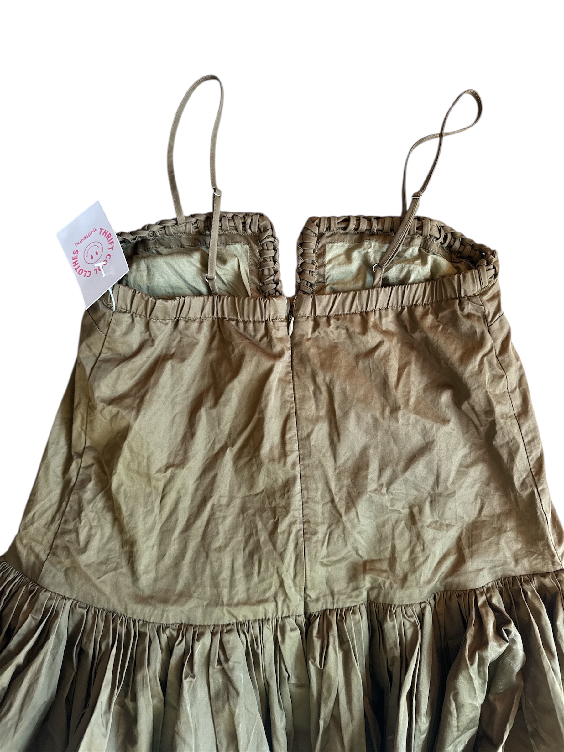 green  dropwaist mini dress, 6