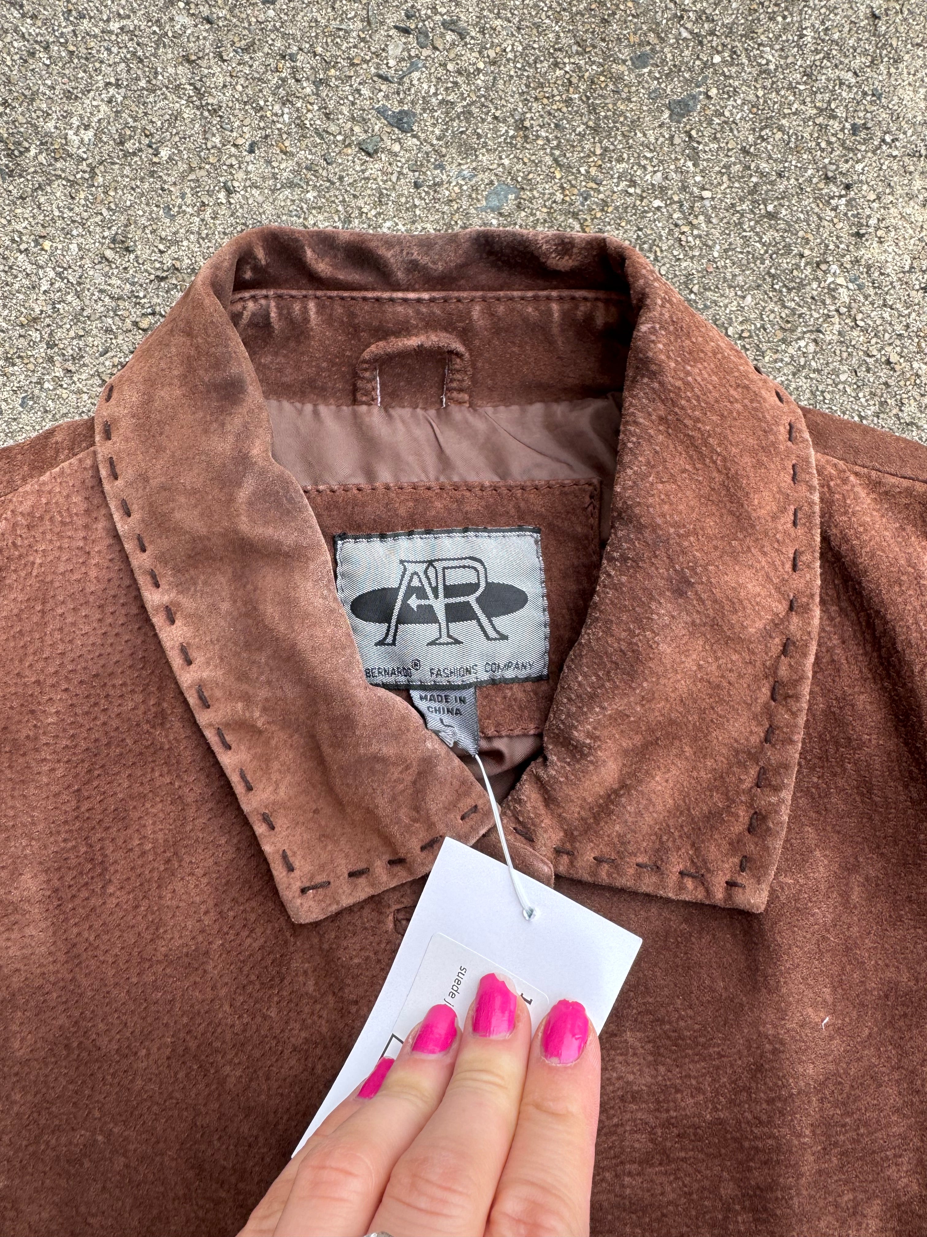 brown Bernardo Fashions Company suede jacket, L