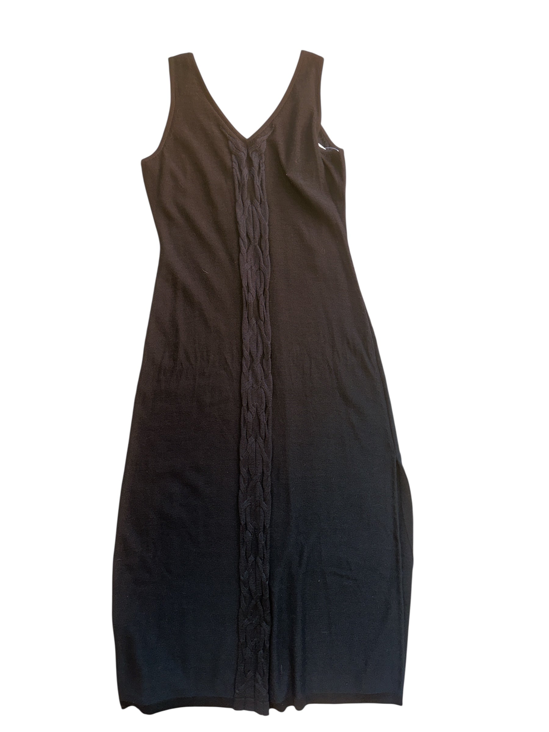 black peruvian connection nwt knit maxi dress, m